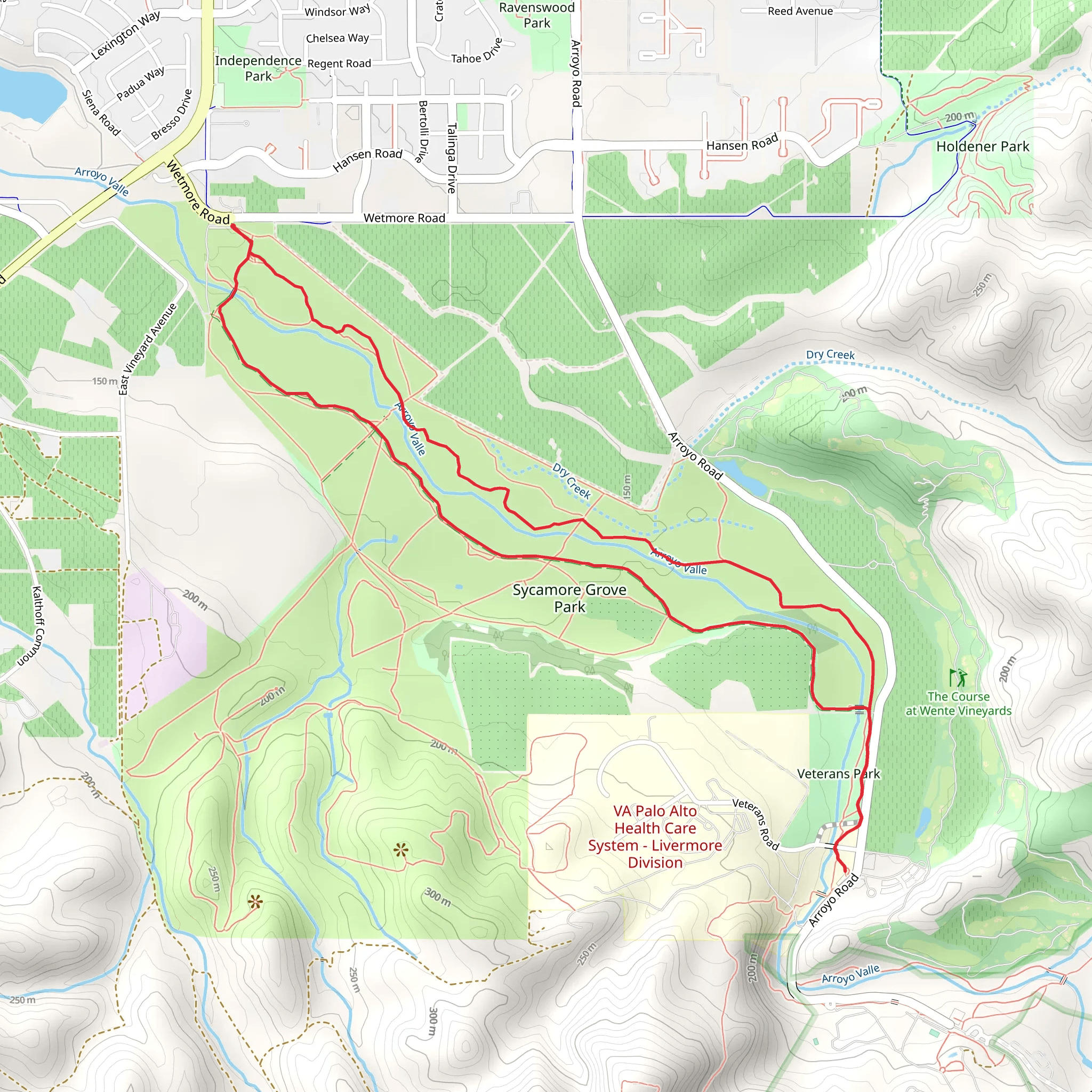Arroyo del Valle Regional Loop Trail mobile static map
