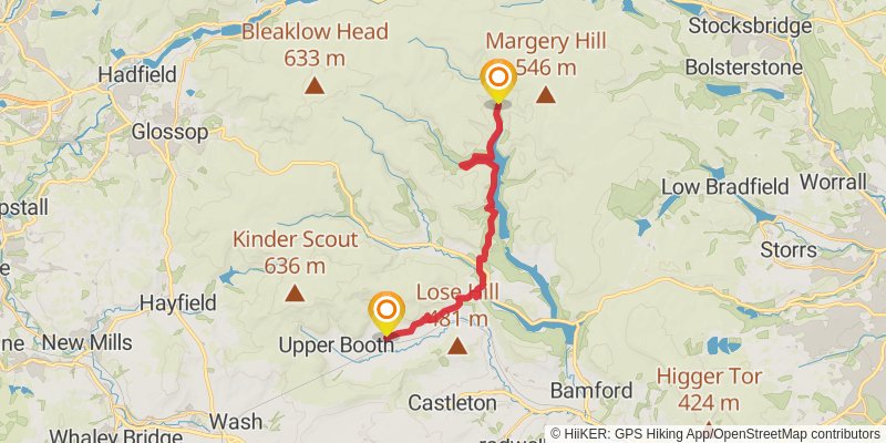 Langsett to Edale Walk from Langsett Reservoir stage 2 Map