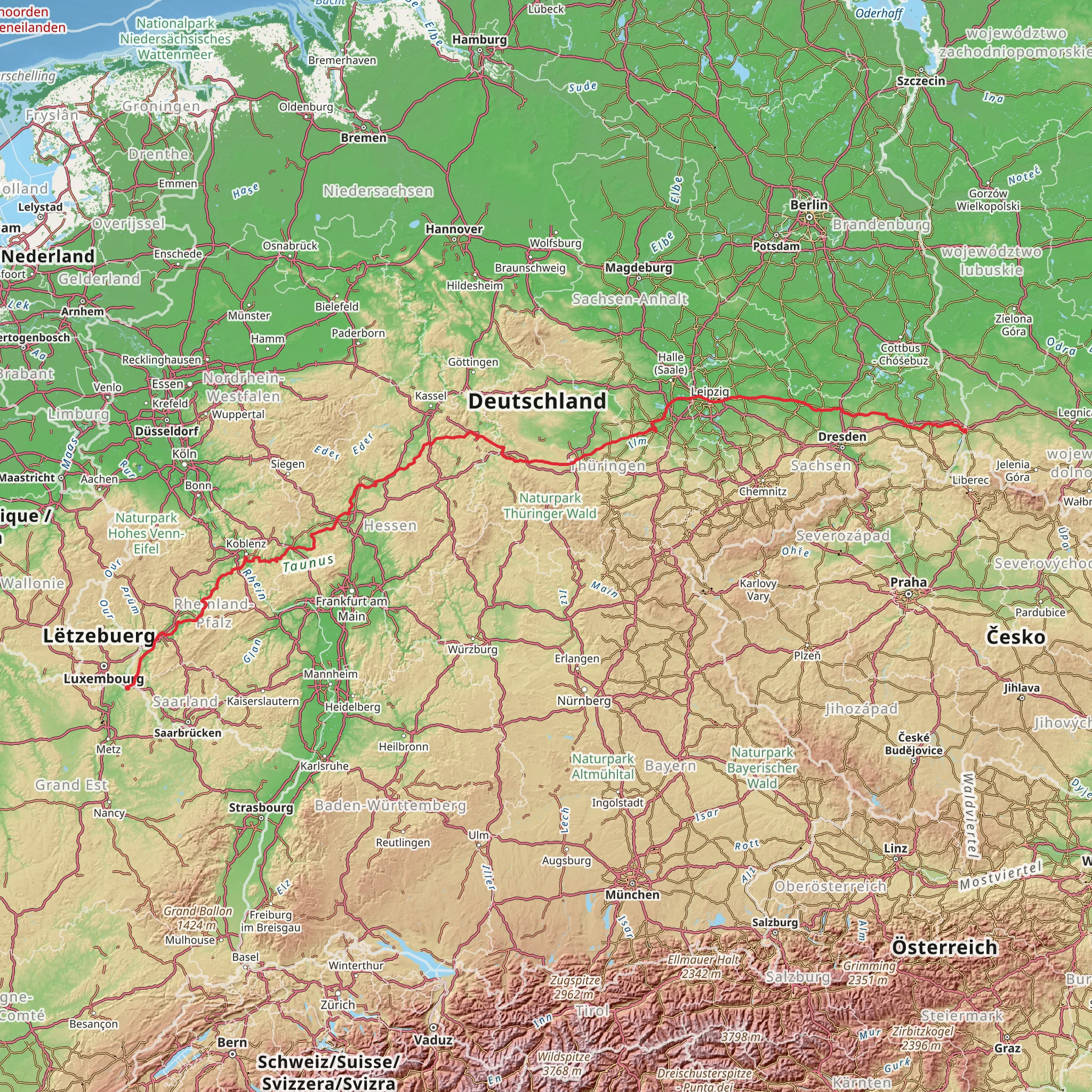 Camino Gorlitz-Perl mobile static map