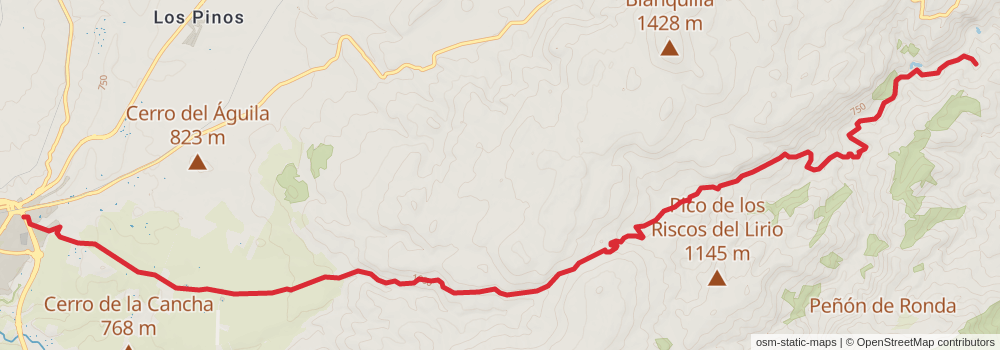 GR 249 Gran Senda de Málaga stage 25 Map