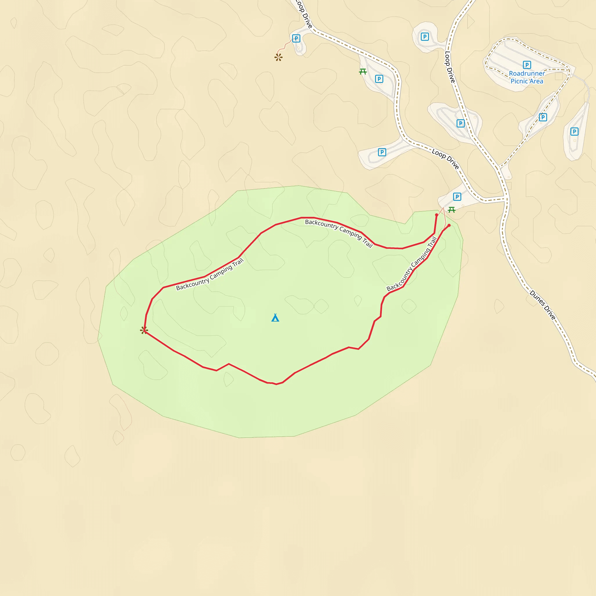 Backcountry Camping Trail mobile static map