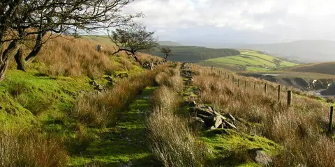 An image depicting the trail Rossendale Way and its surrounding area.