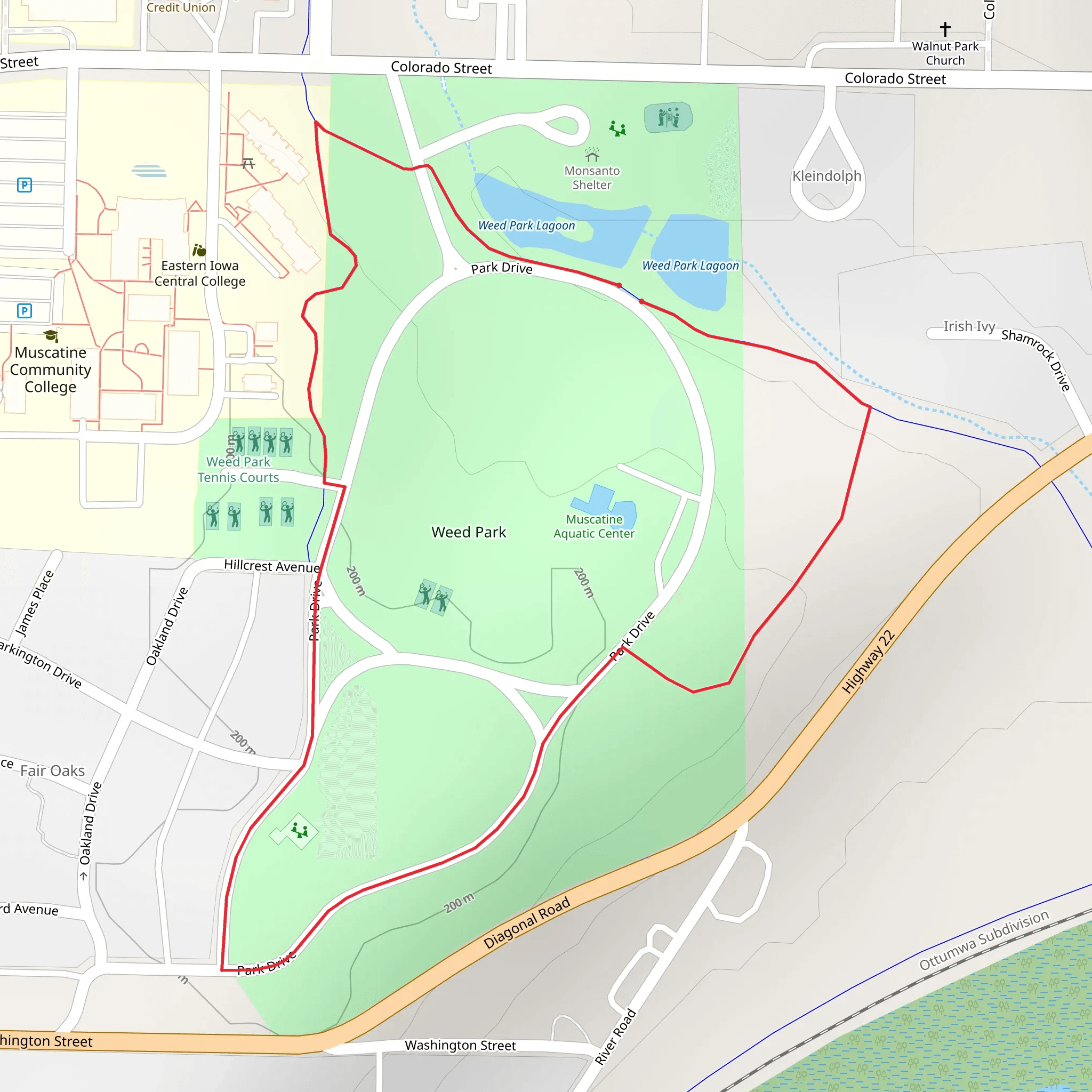 Weed Park Loop mobile static map