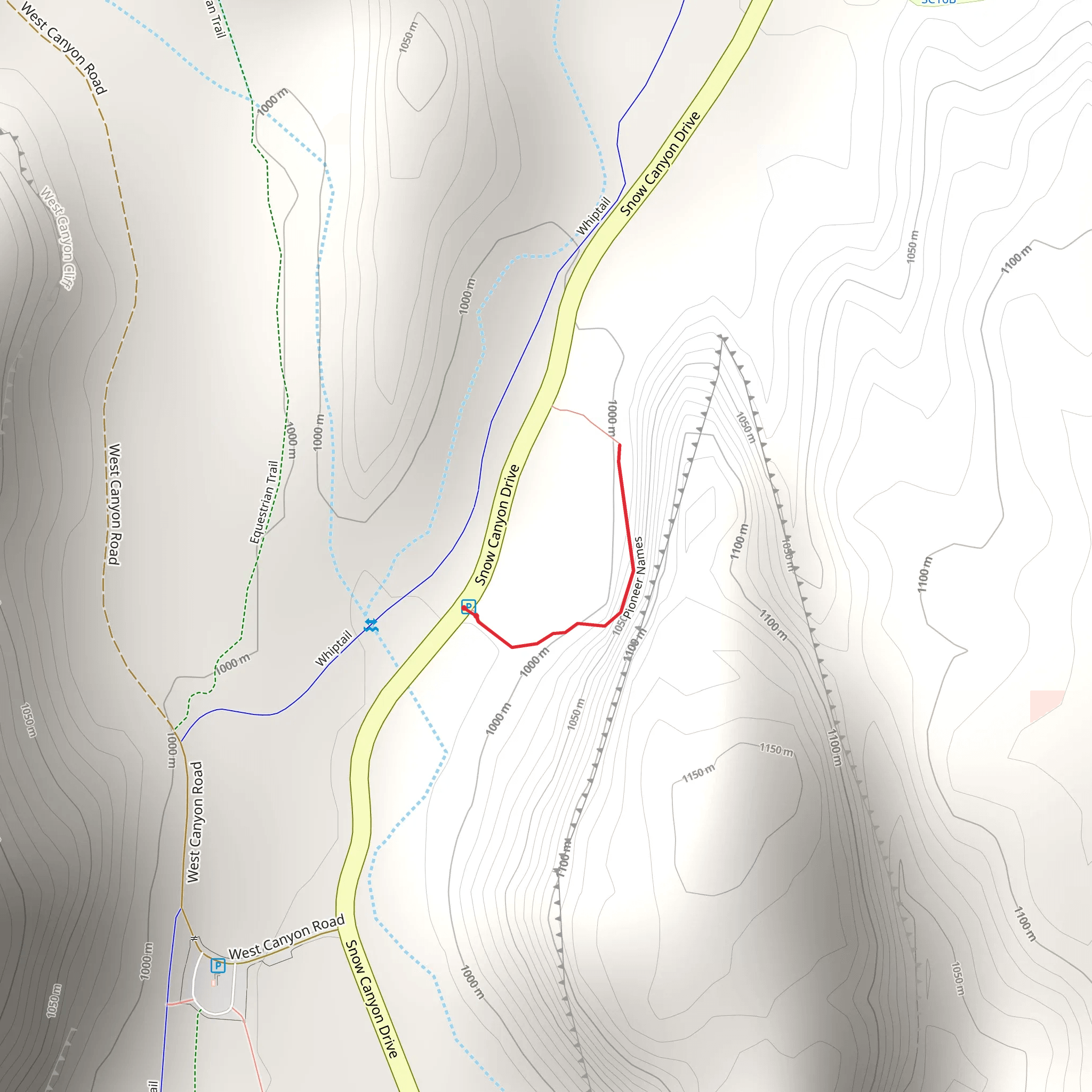 Pioneer Names Trail mobile static map