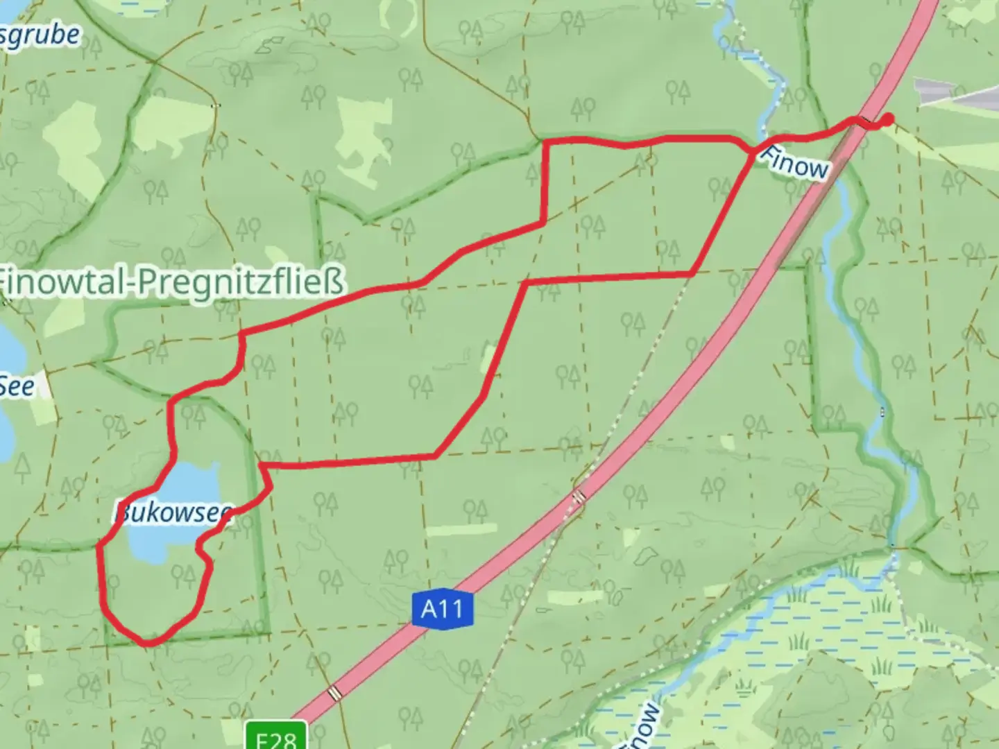 An image depicting the trail Bukowsee Loop and its surrounding area.