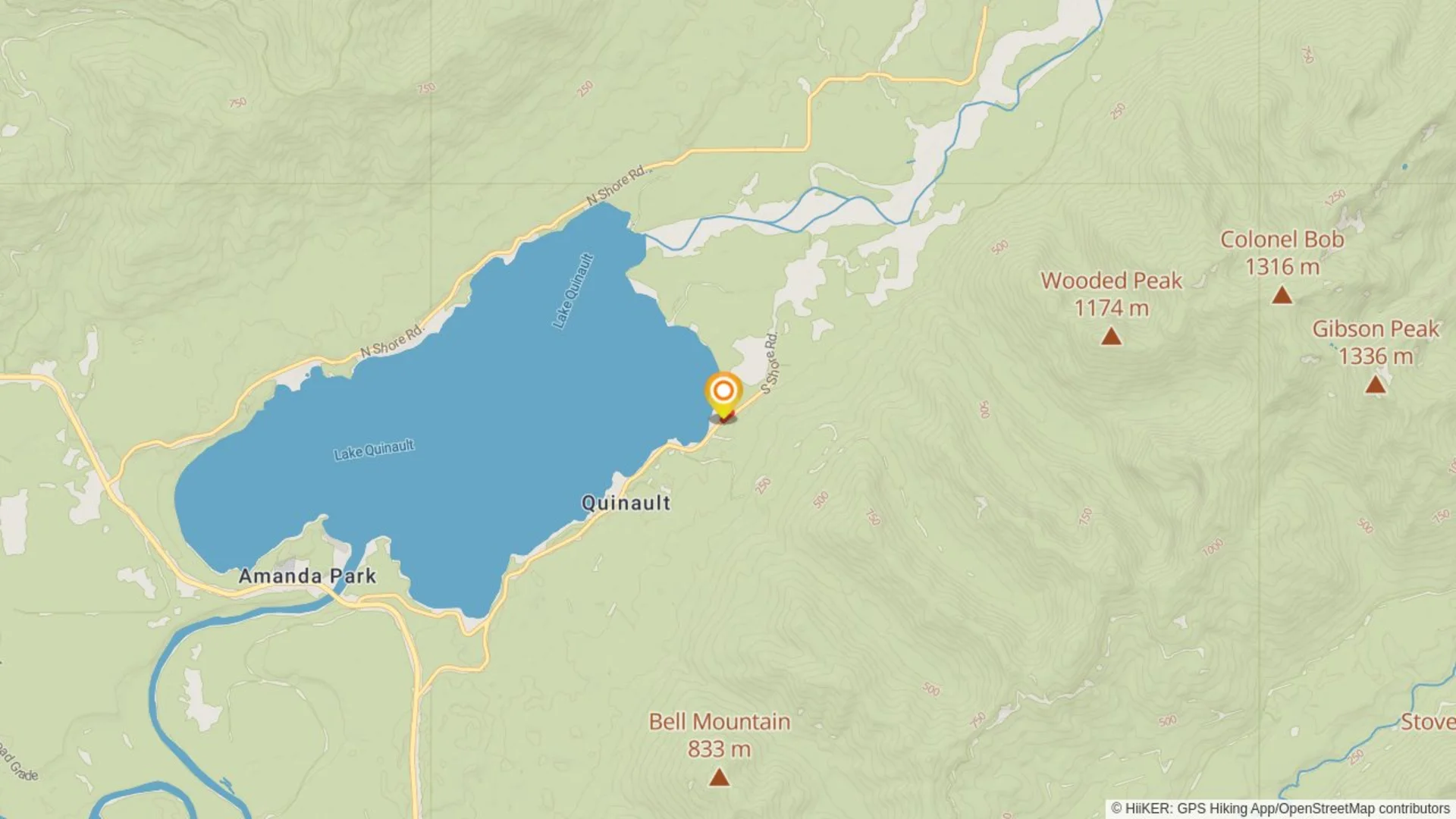 An image depicting the trail South Shore Road and its surrounding area.
