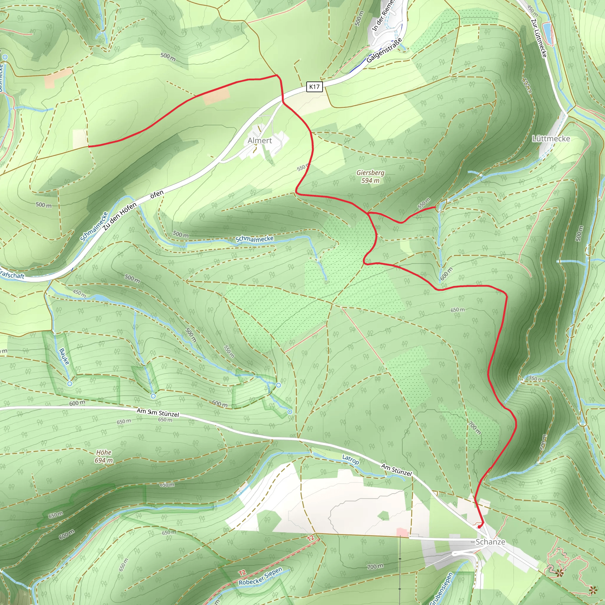 Hexenplatz and Giersberg Walk mobile static map
