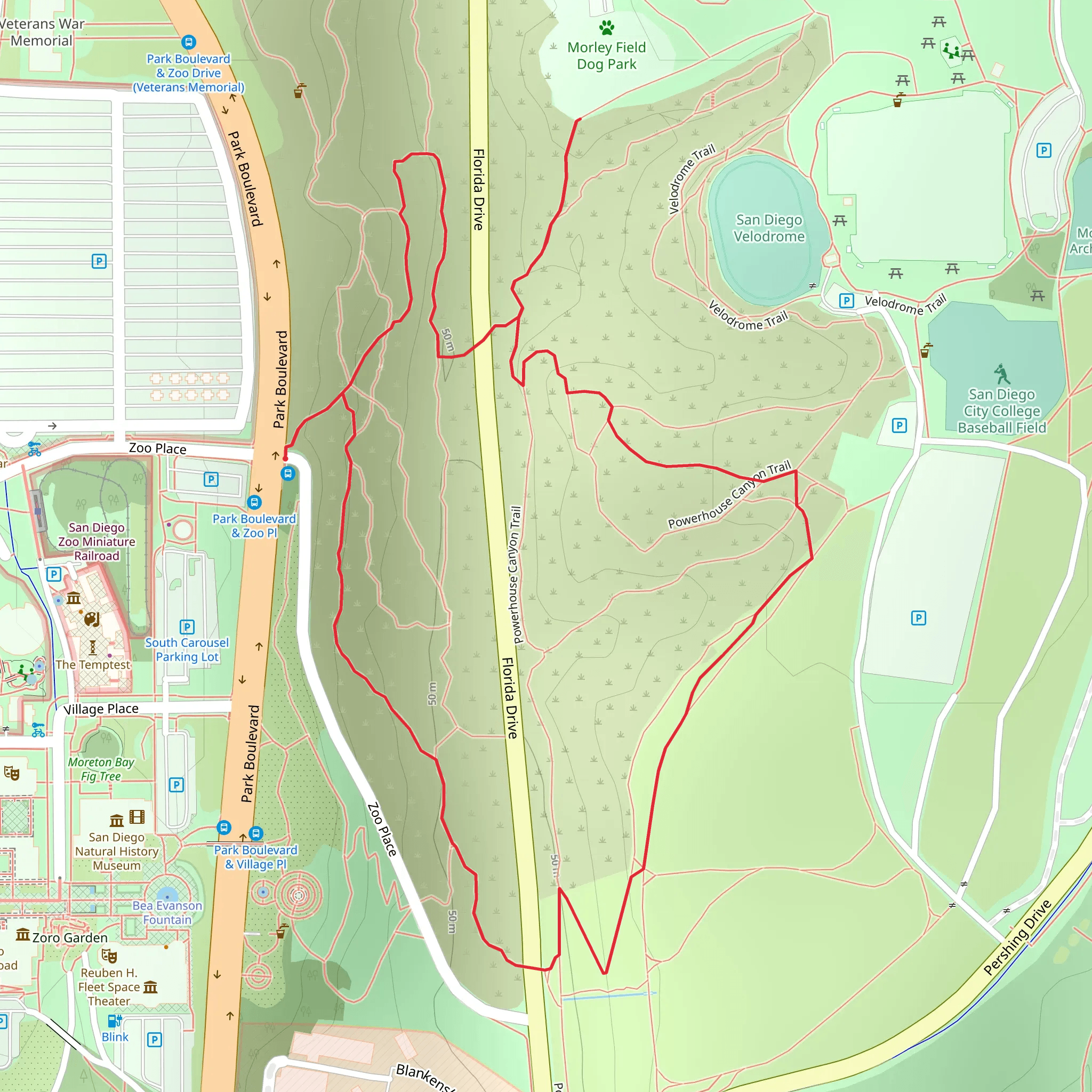 Balboa Park Loop mobile static map