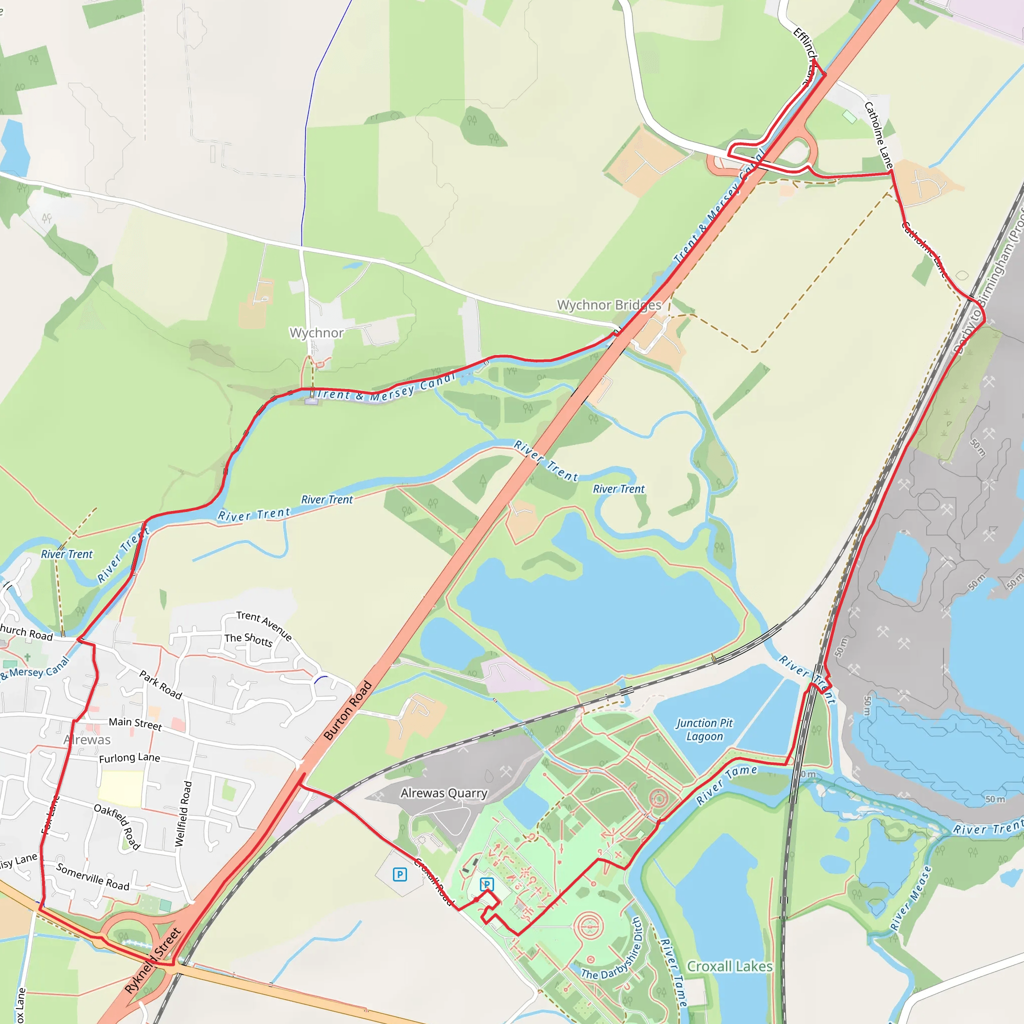 Alrewas and The National Memorial Arboretum Loop mobile static map