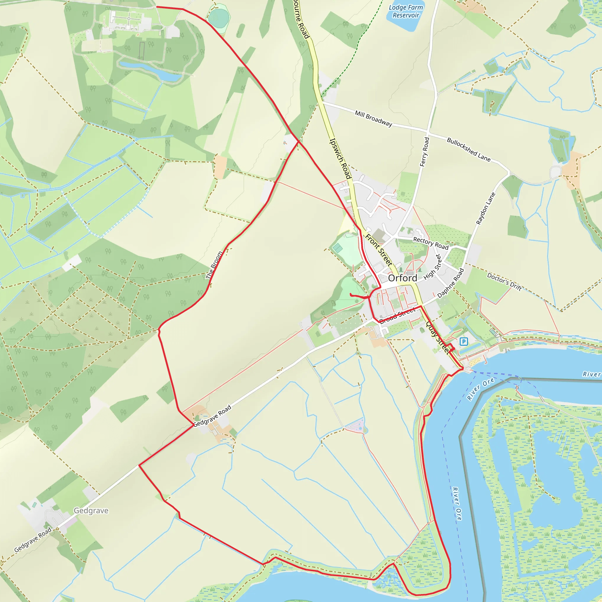 Chantry and Orford Loop mobile static map