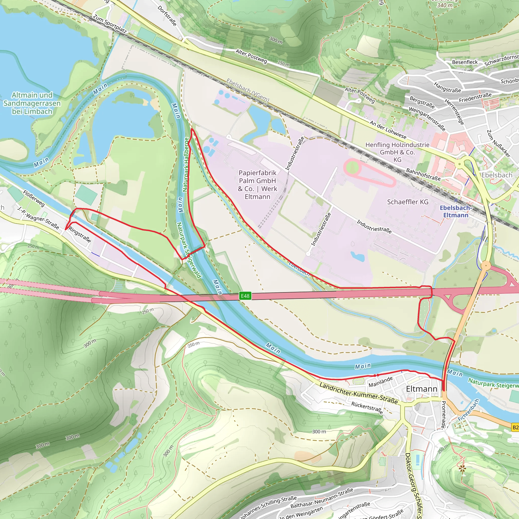 Rundweg Eltmann and Lauftour ELT 1 mobile static map