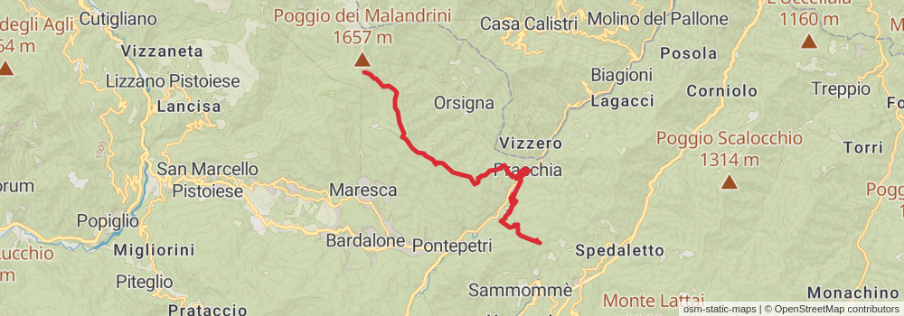 Sentiero Italia - Apennines Section stage 13 Map