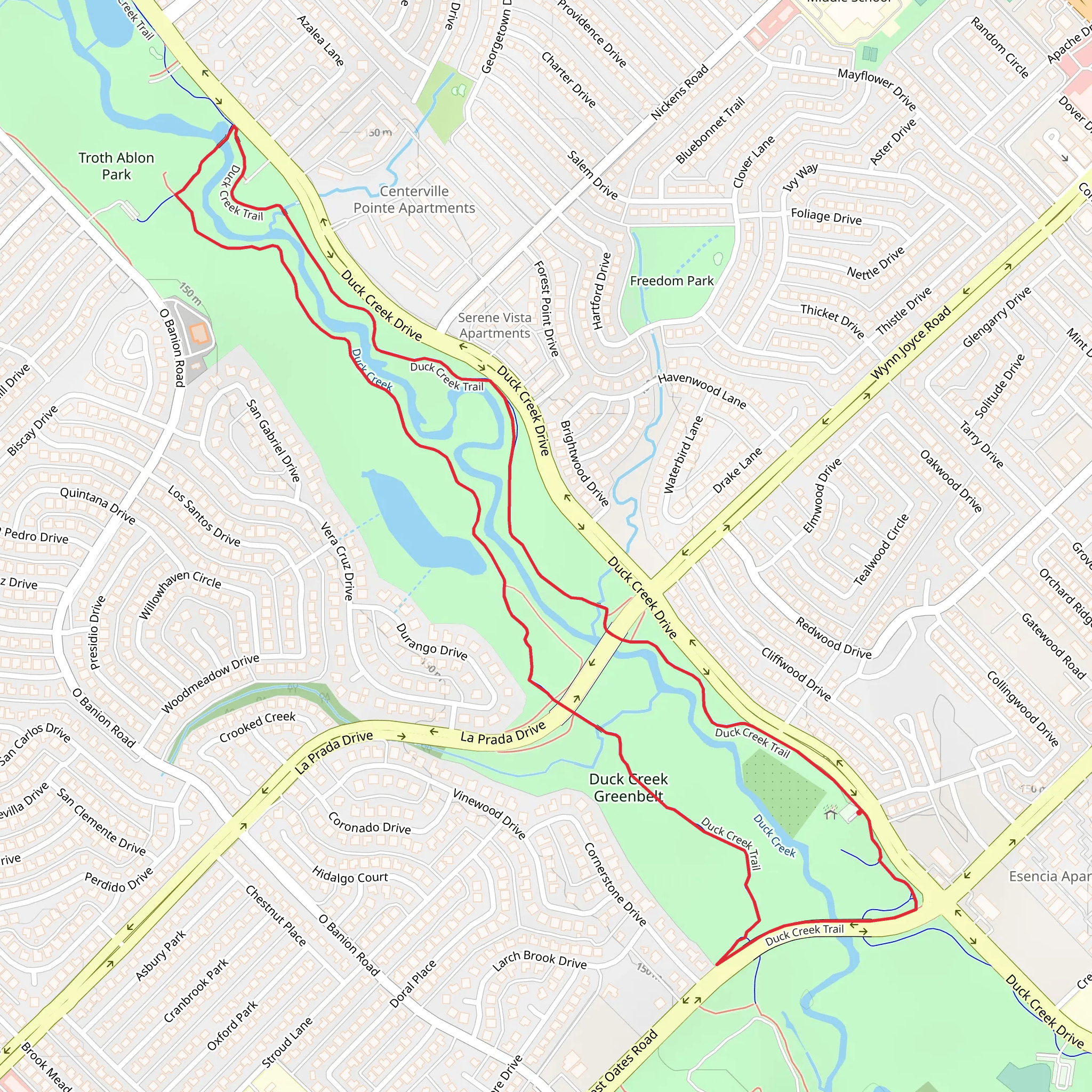 Gate Wood Park Loop via Duck Creek mobile static map