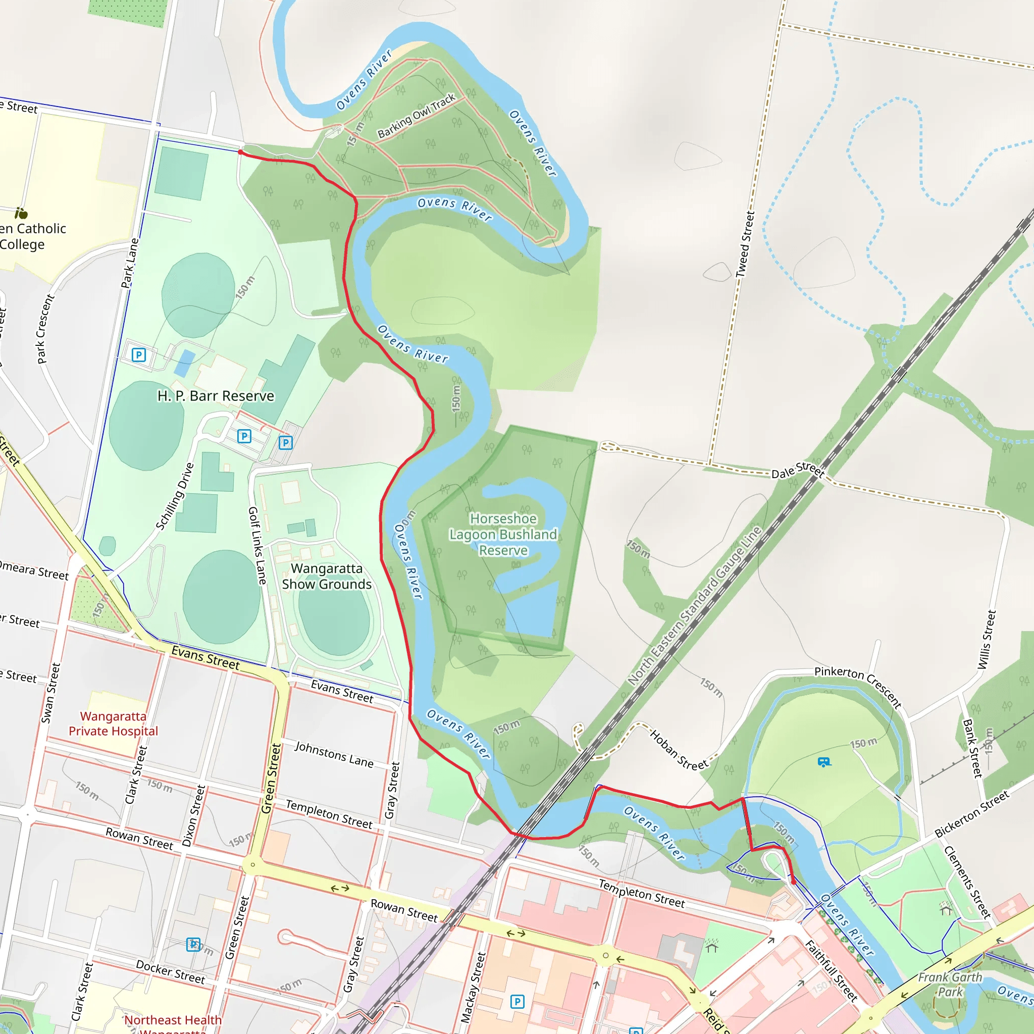 Bullawah Cultural Trail and Ovens Riverside Path mobile static map