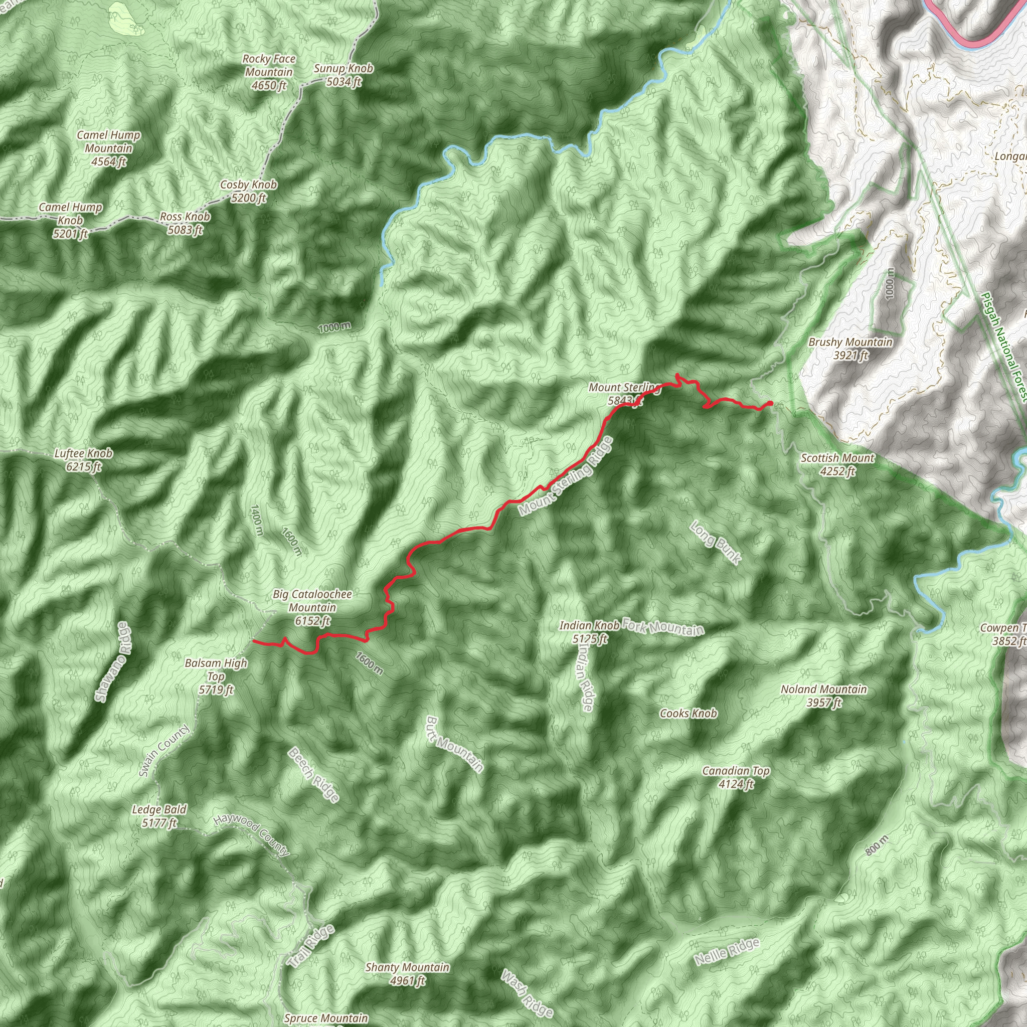 Mt Sterling Ridge via Mount Sterling Gap Trail mobile static map