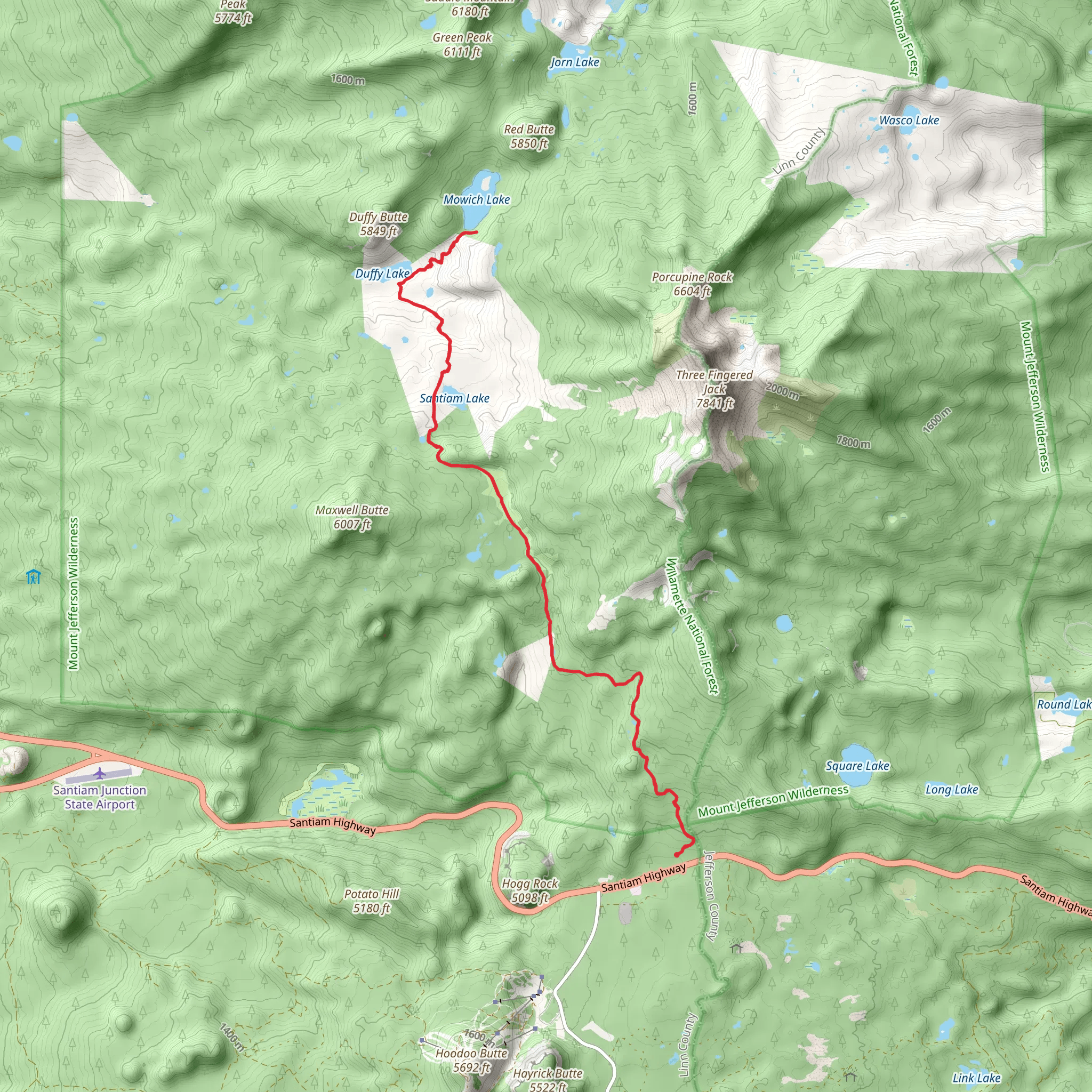 Duffy Lake ,Santiam Lake and Mowich Lake Trail mobile static map