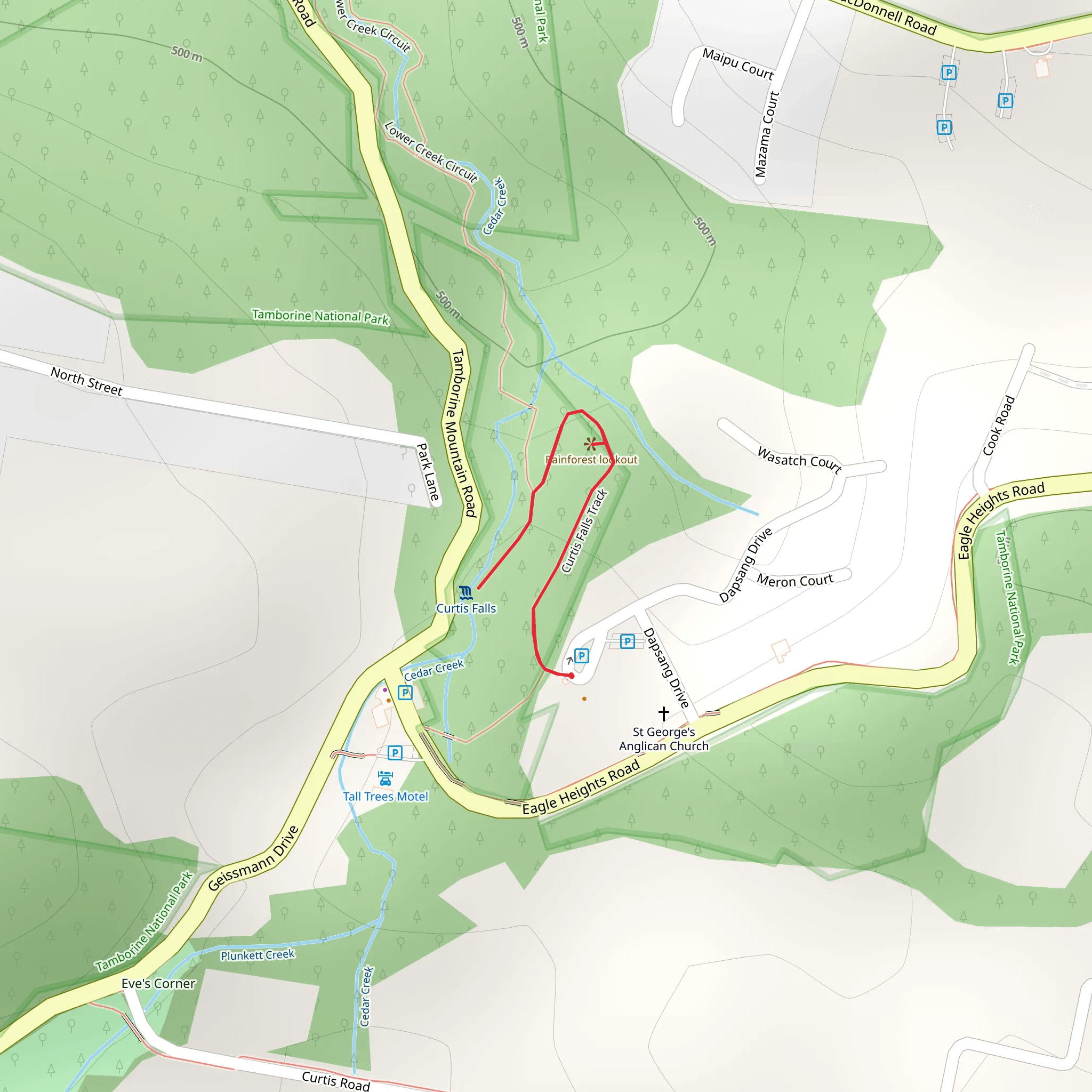 Curtis Falls Walk mobile static map
