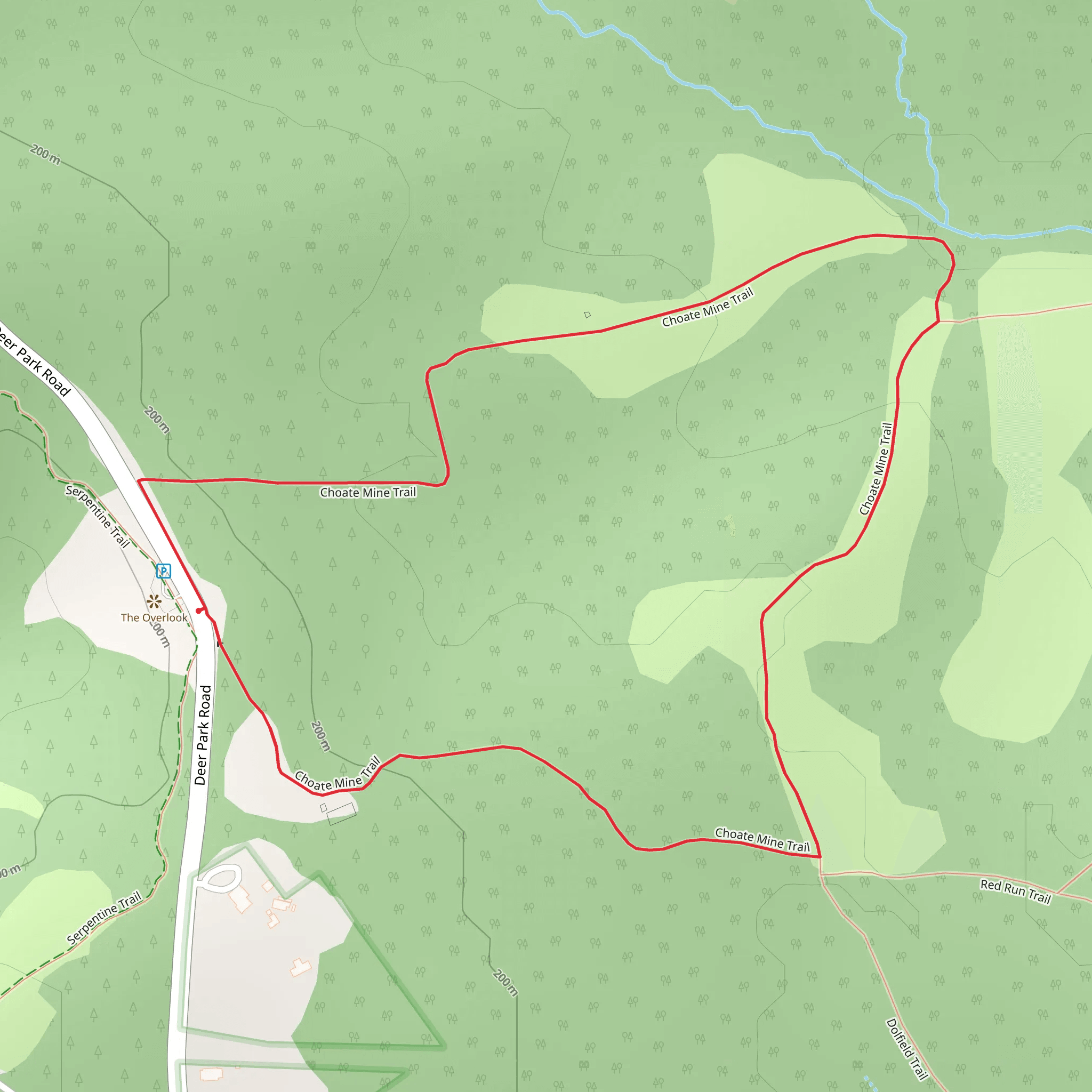 Choate Mine Loop Trail mobile static map
