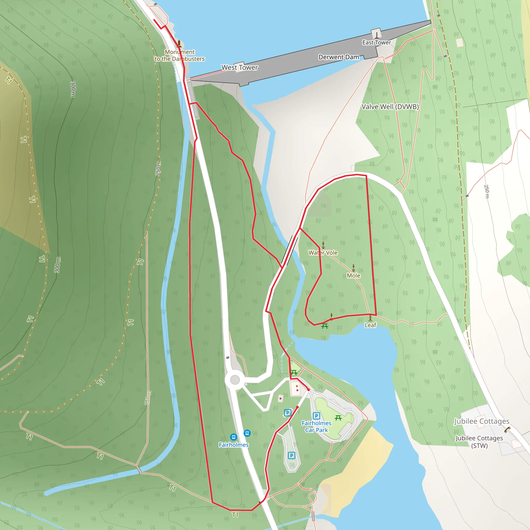 Derwent Dam Loop mobile static map