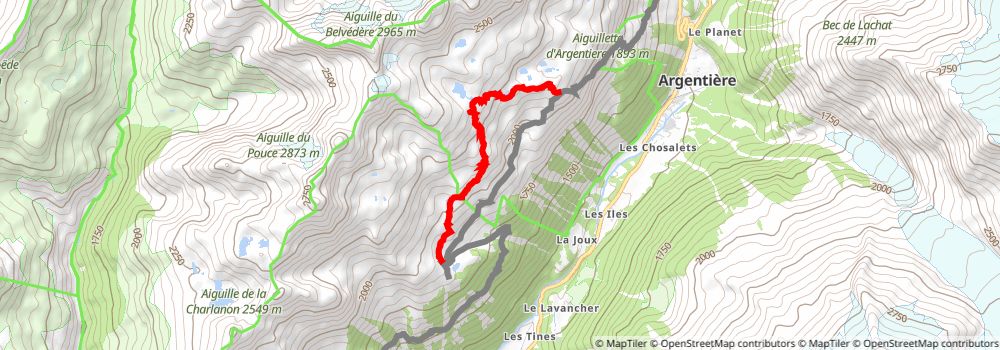 Tour du Mont Blanc alt 22 Map