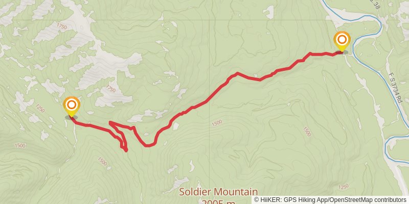Soldier Creek Trail stage 2 Map