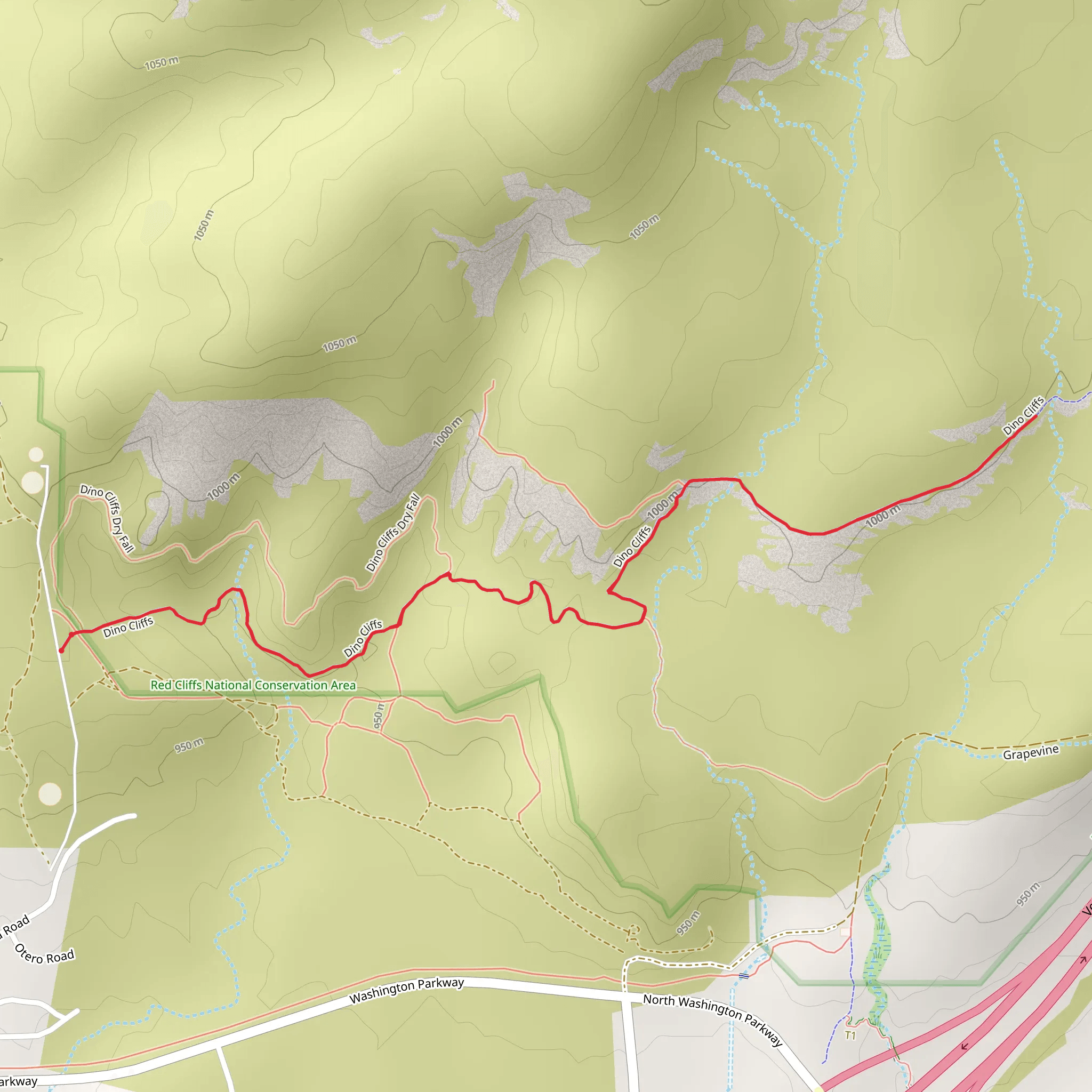 Dino Cliffs Walk mobile static map