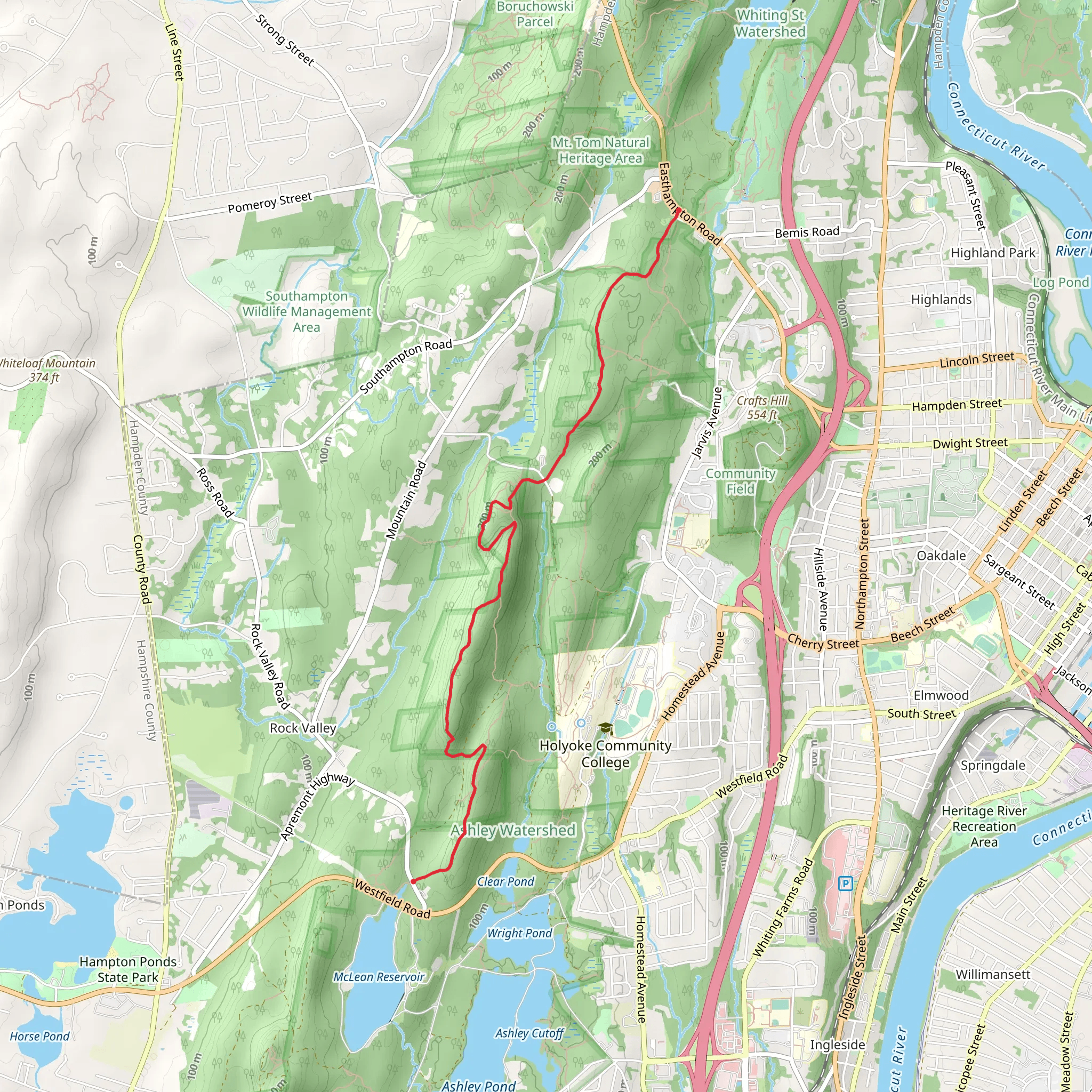 NET New England Trail from Apremont Highway to Easthampton Road mobile static map