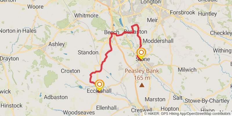 Staffordshire Loop from Burton-upon-Trent stage 5 Map