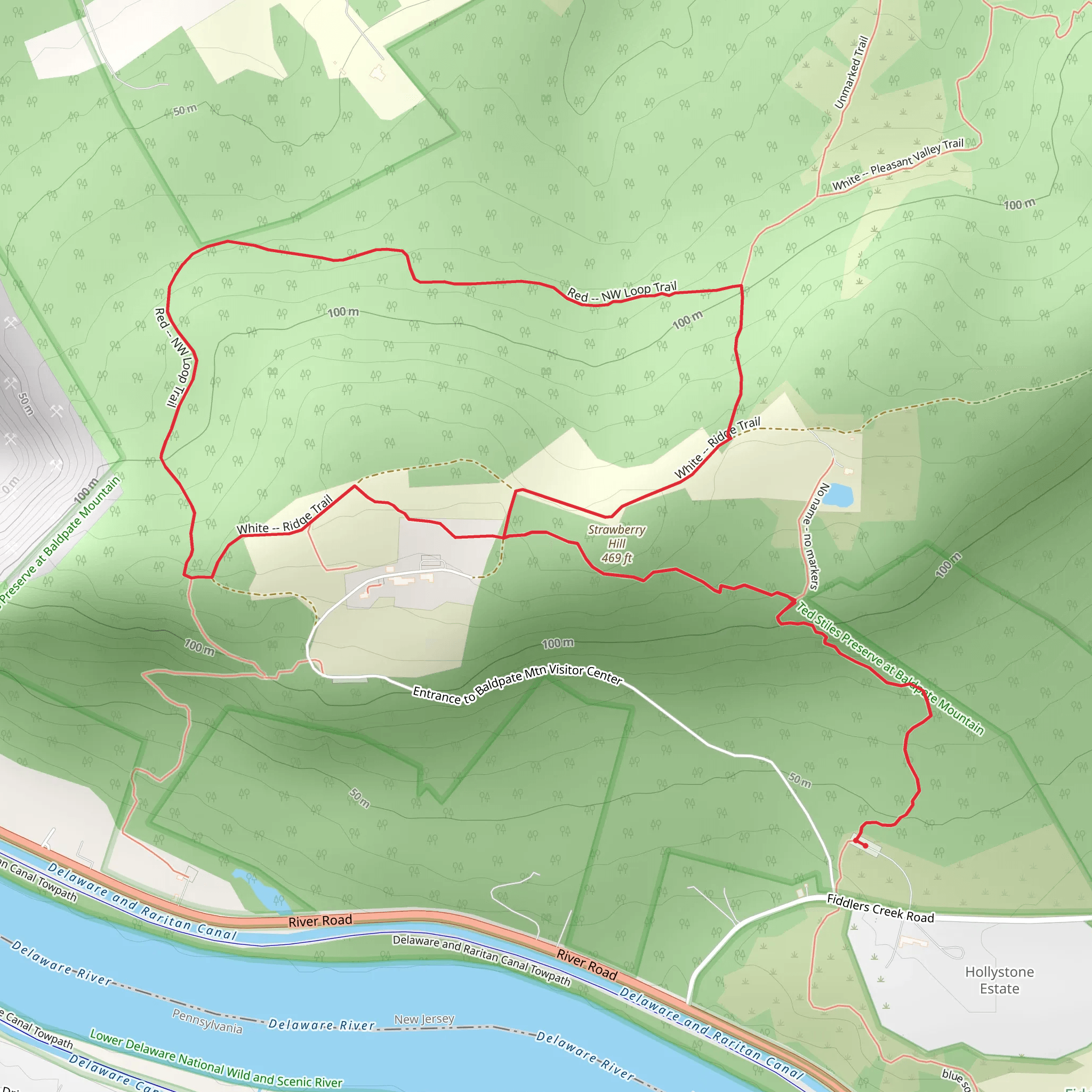 Strawberry Hill - NW Loop Trail mobile static map