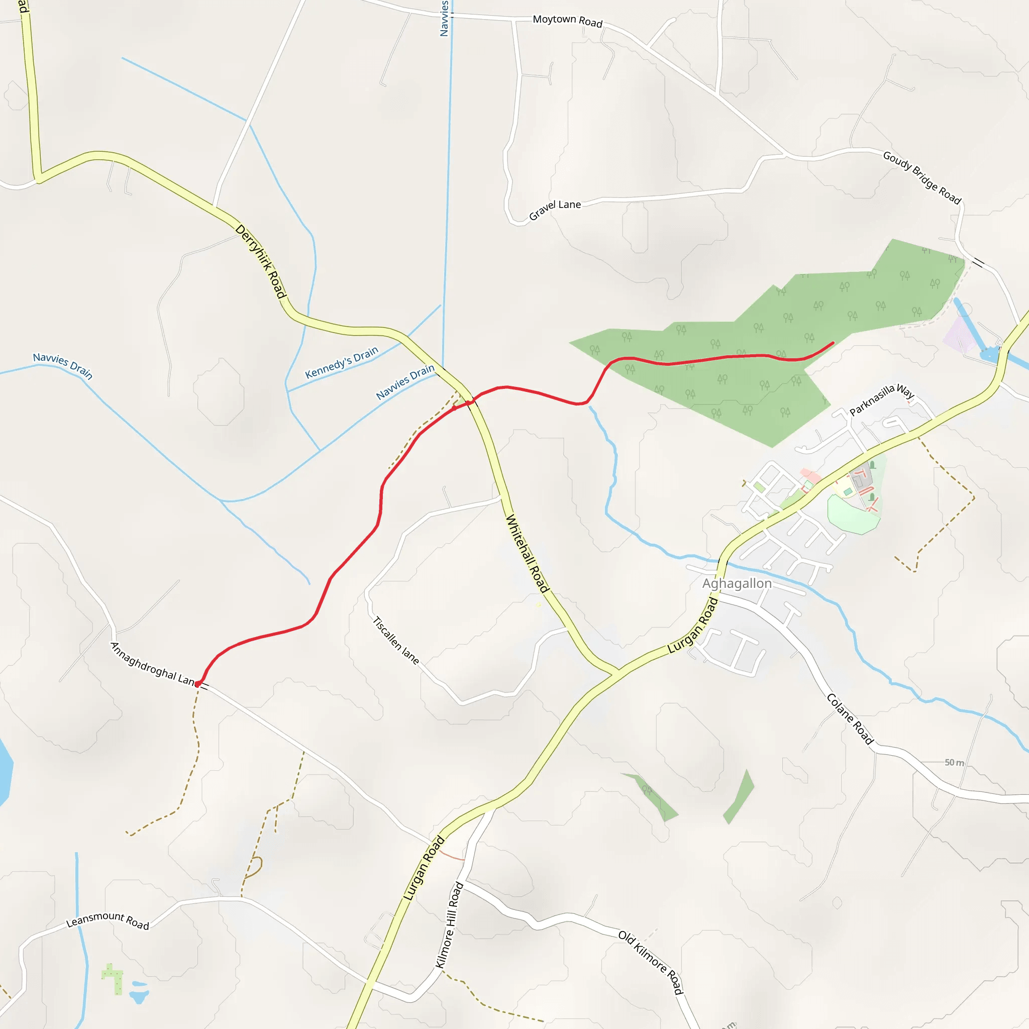 Old Lagan Canal Towpath - Aghagallon mobile static map
