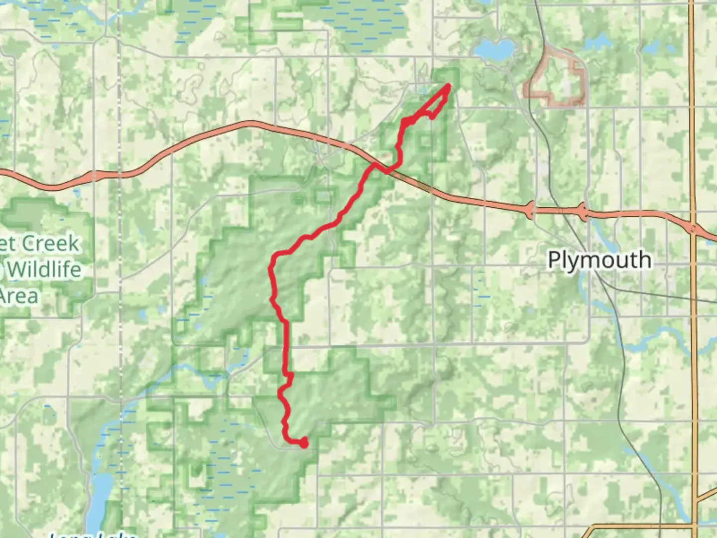 An image depicting the trail Ice Age Trail - Glenbeulah and its surrounding area.