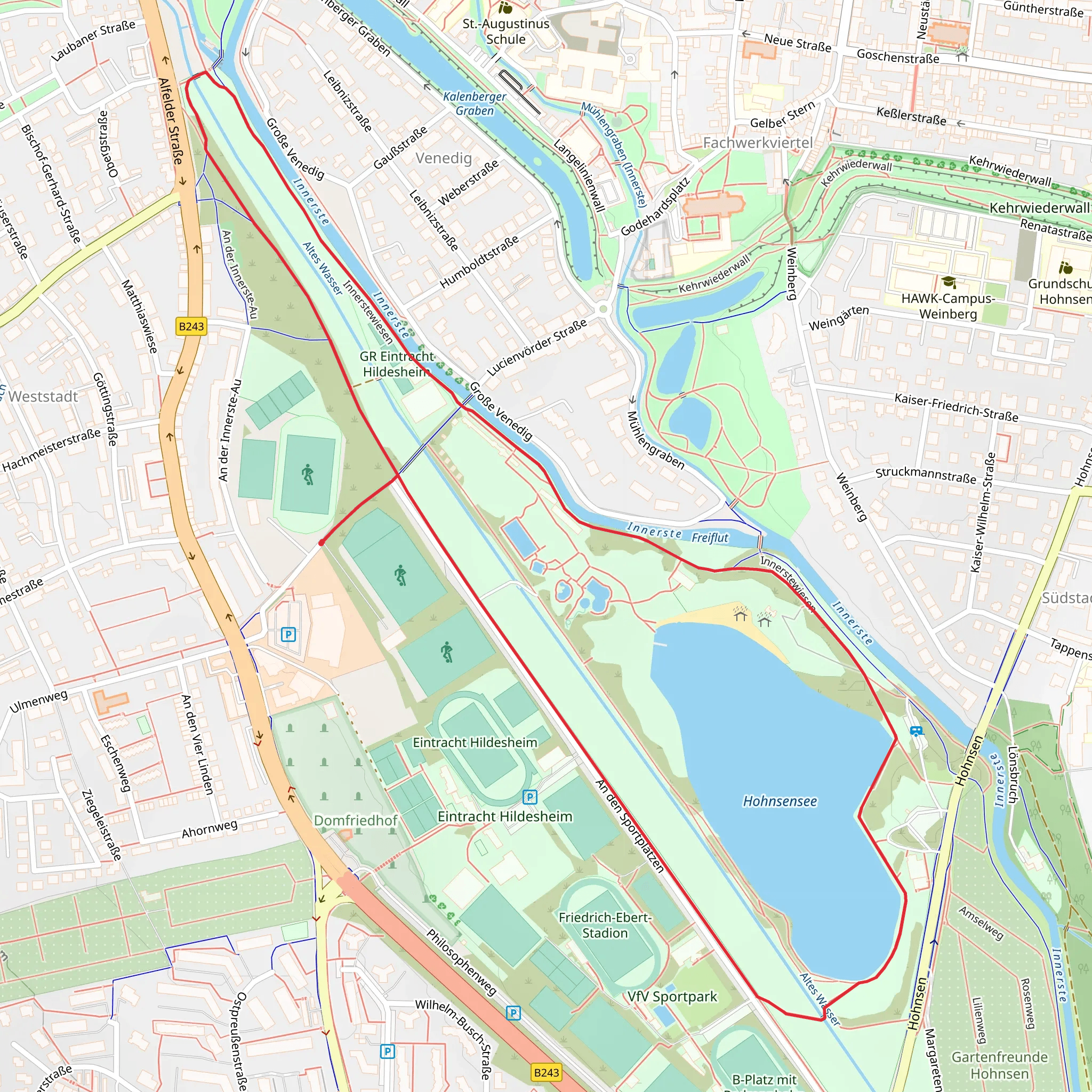 Hohnsensee Loop via Innerstewiesen mobile static map