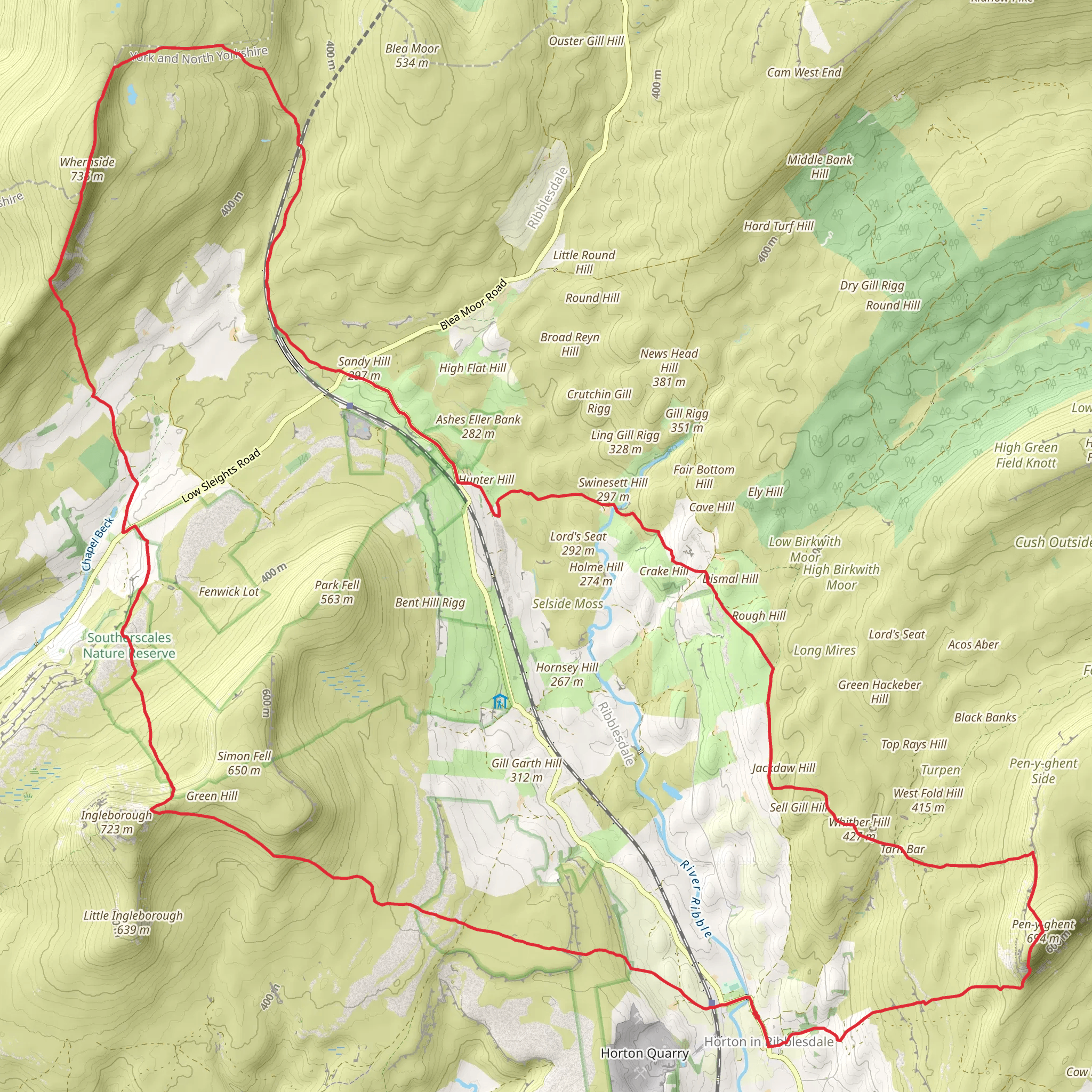 Three Peaks Loop of Yorkshire mobile static map