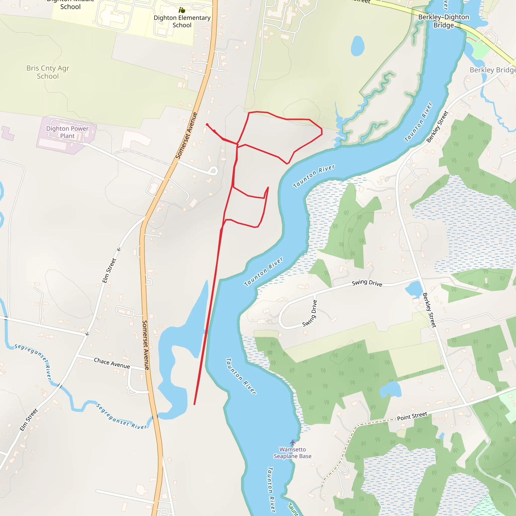 Taunton River Out and Back mobile static map