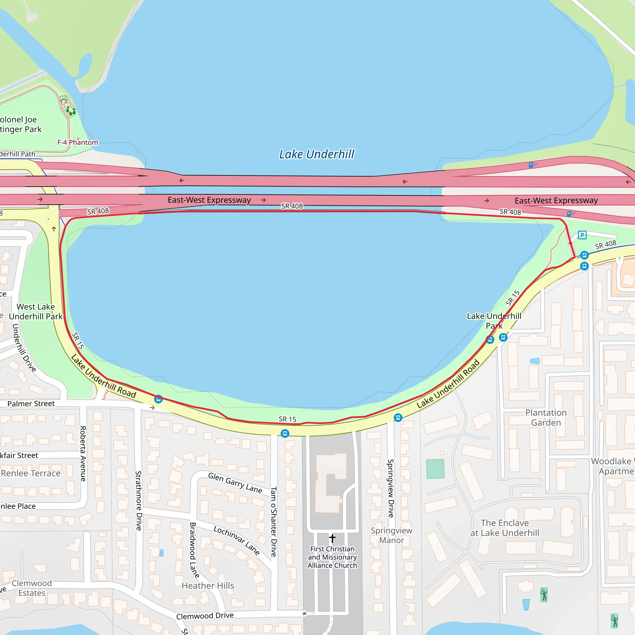 Lake Underhill Loop Path mobile static map