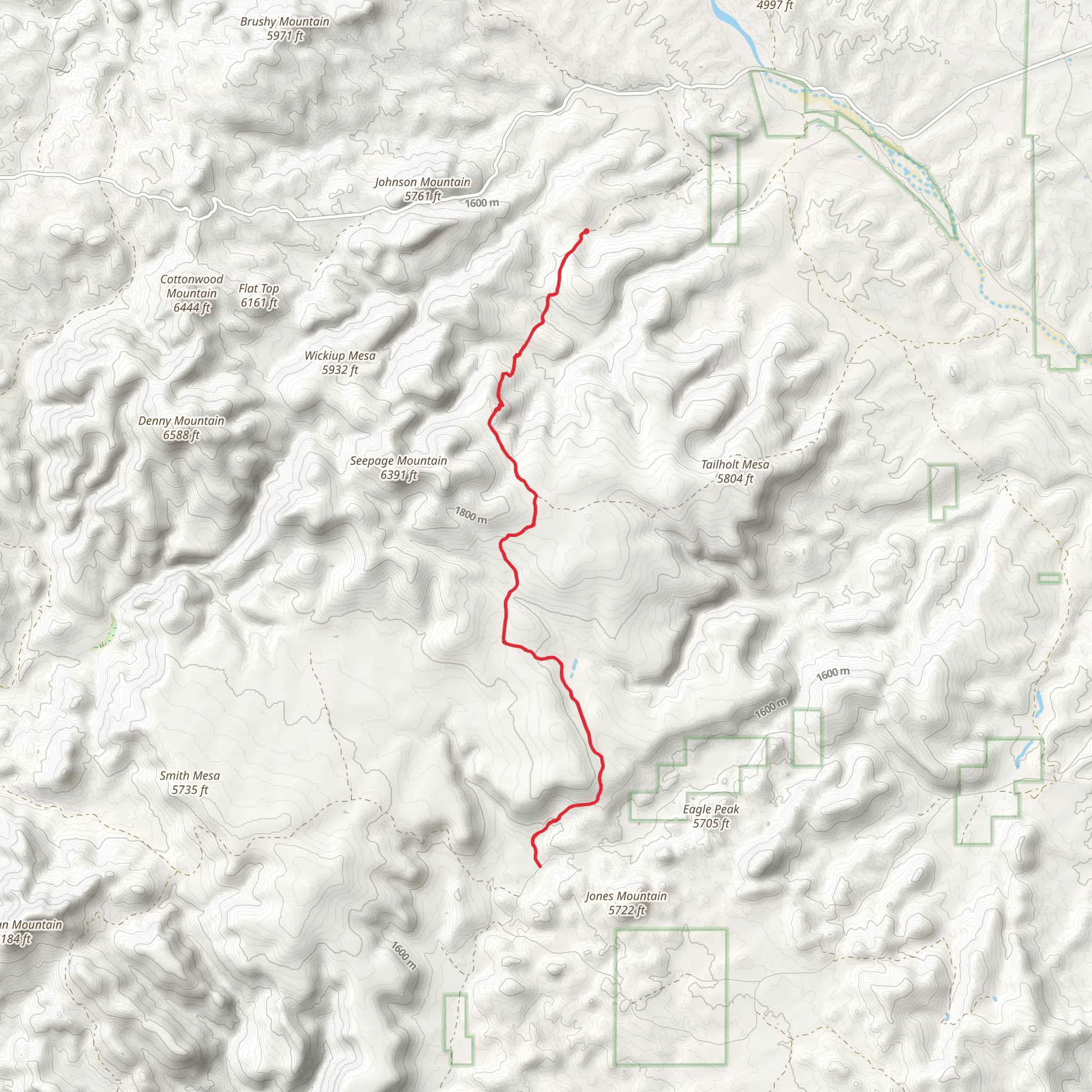 Tailhoit Mesa Trail mobile static map