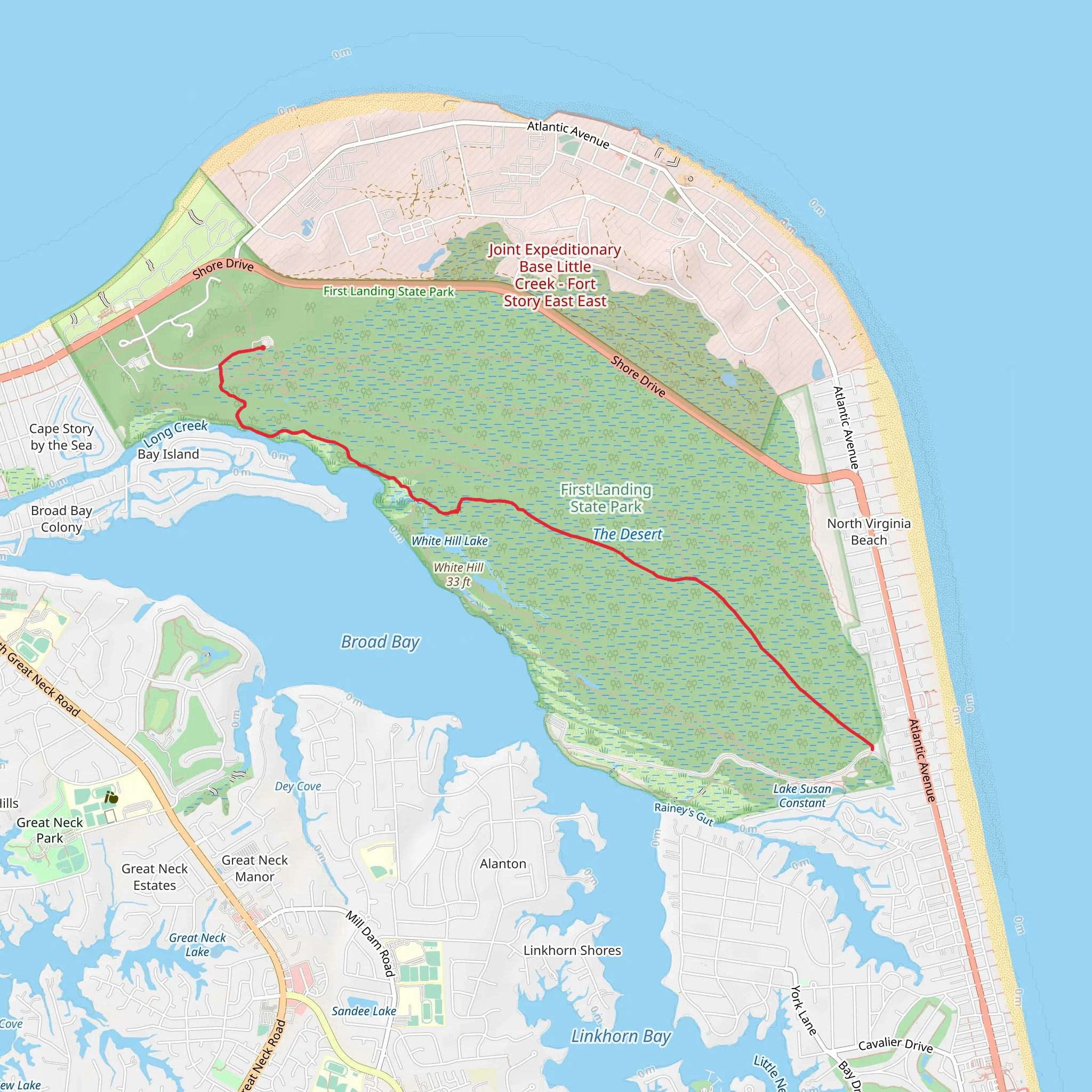 White Hill Lake Trail mobile static map
