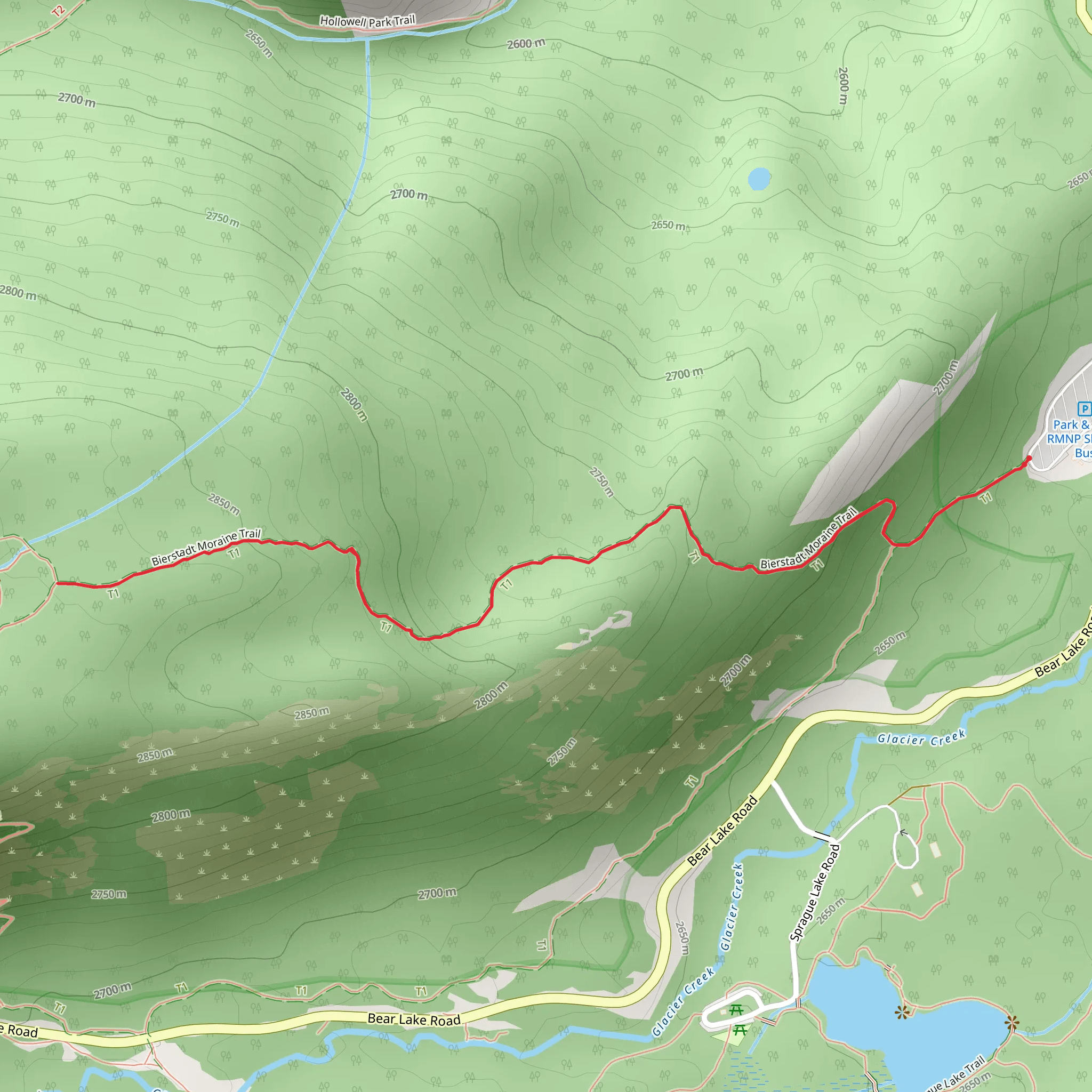 Upper Bierstadt Moraine Trail mobile static map