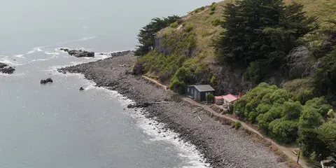 An image depicting the trail Awaroa - Godley Head Loop Track and its surrounding area.
