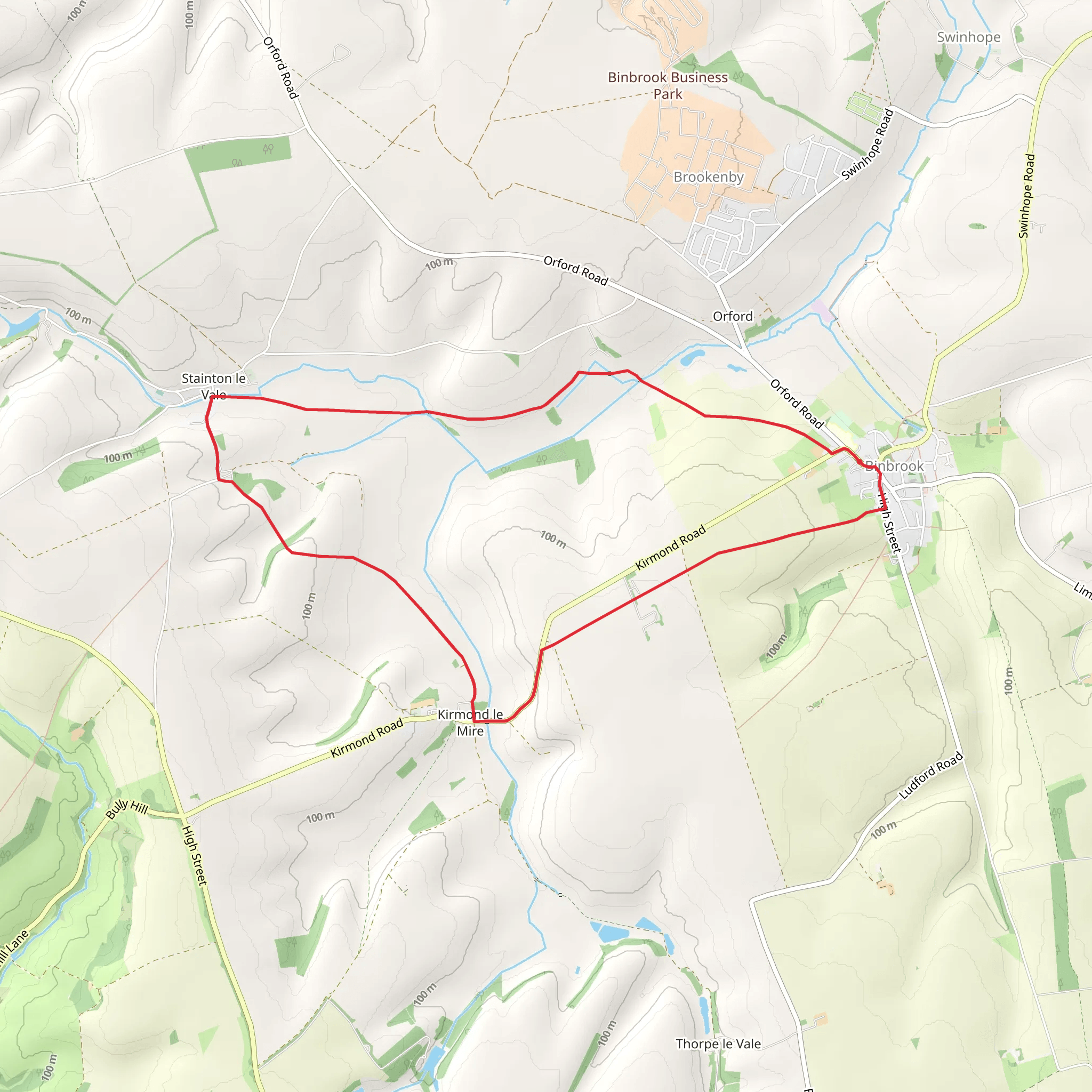 Binbrook to Stainton Le Vale Loop mobile static map