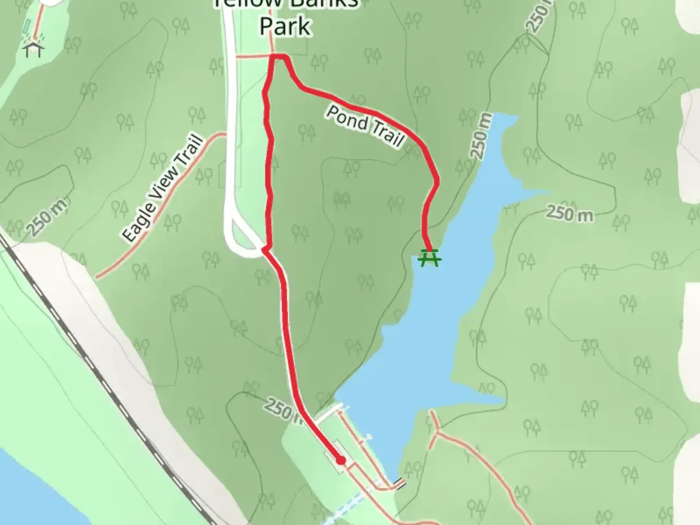 An image depicting the trail Pond Trail and its surrounding area.