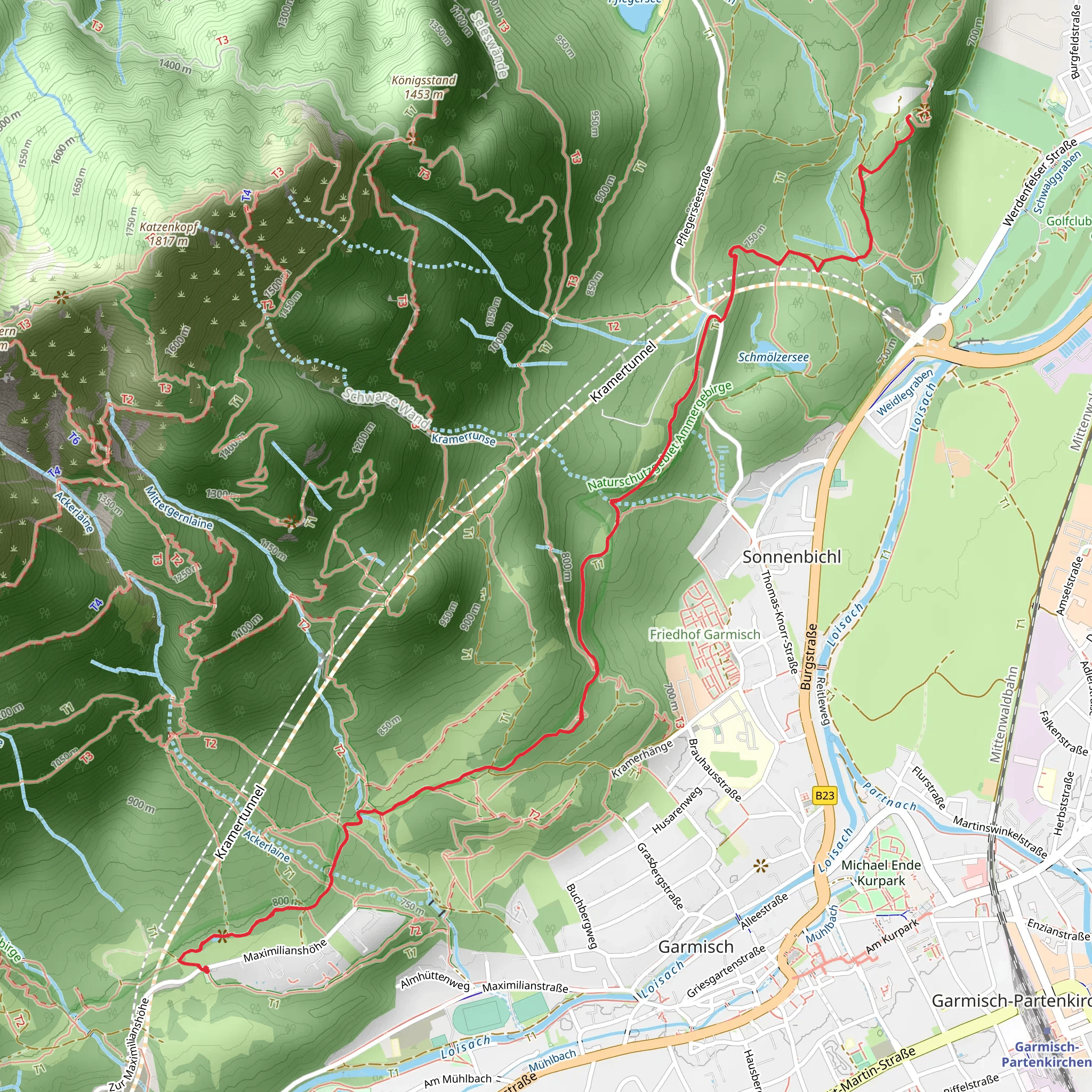 Ruine Werdenfels via Kramerplateauweg mobile static map