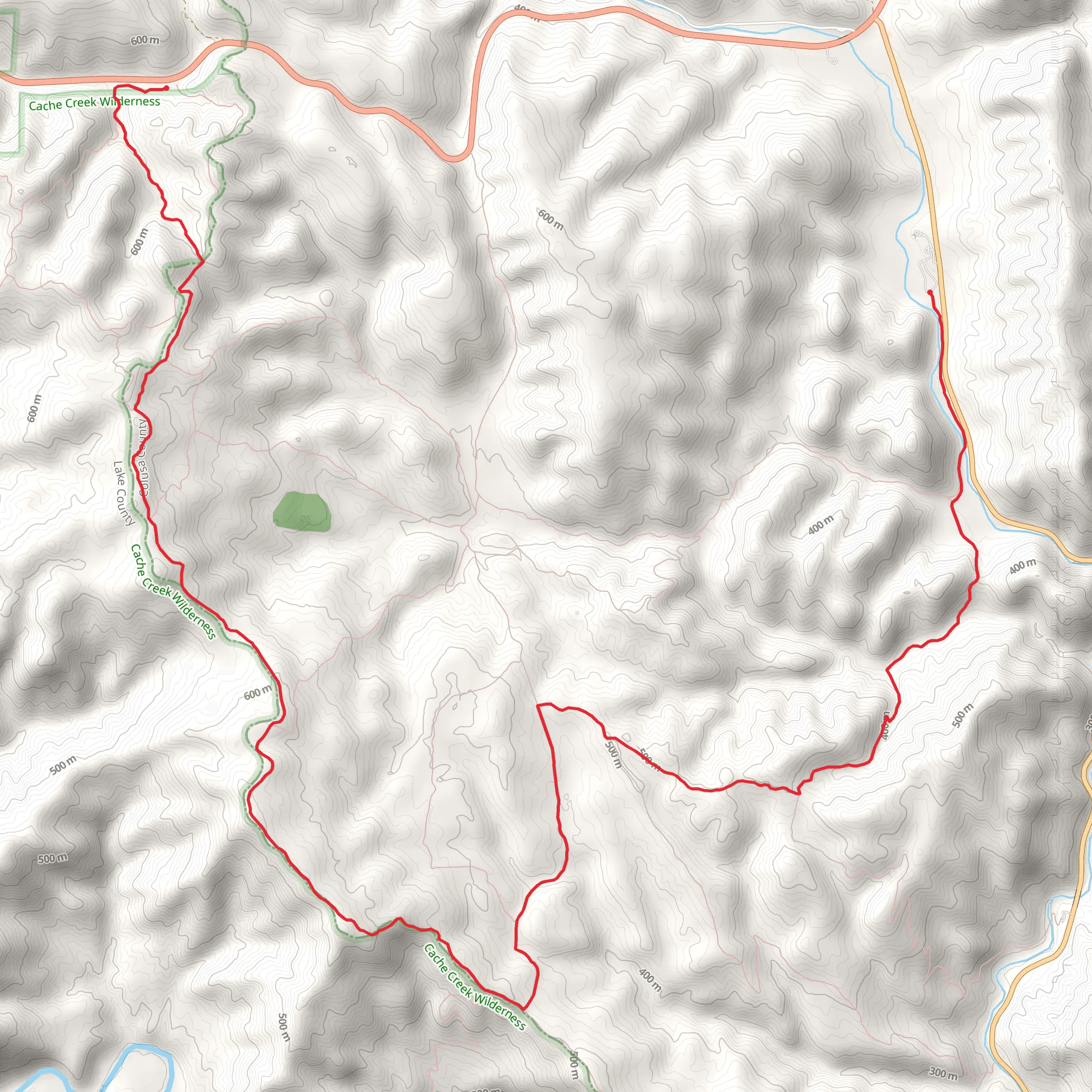 Judge Davis, Cache Creek Ridge and 3 Ponds Loop Trail mobile static map