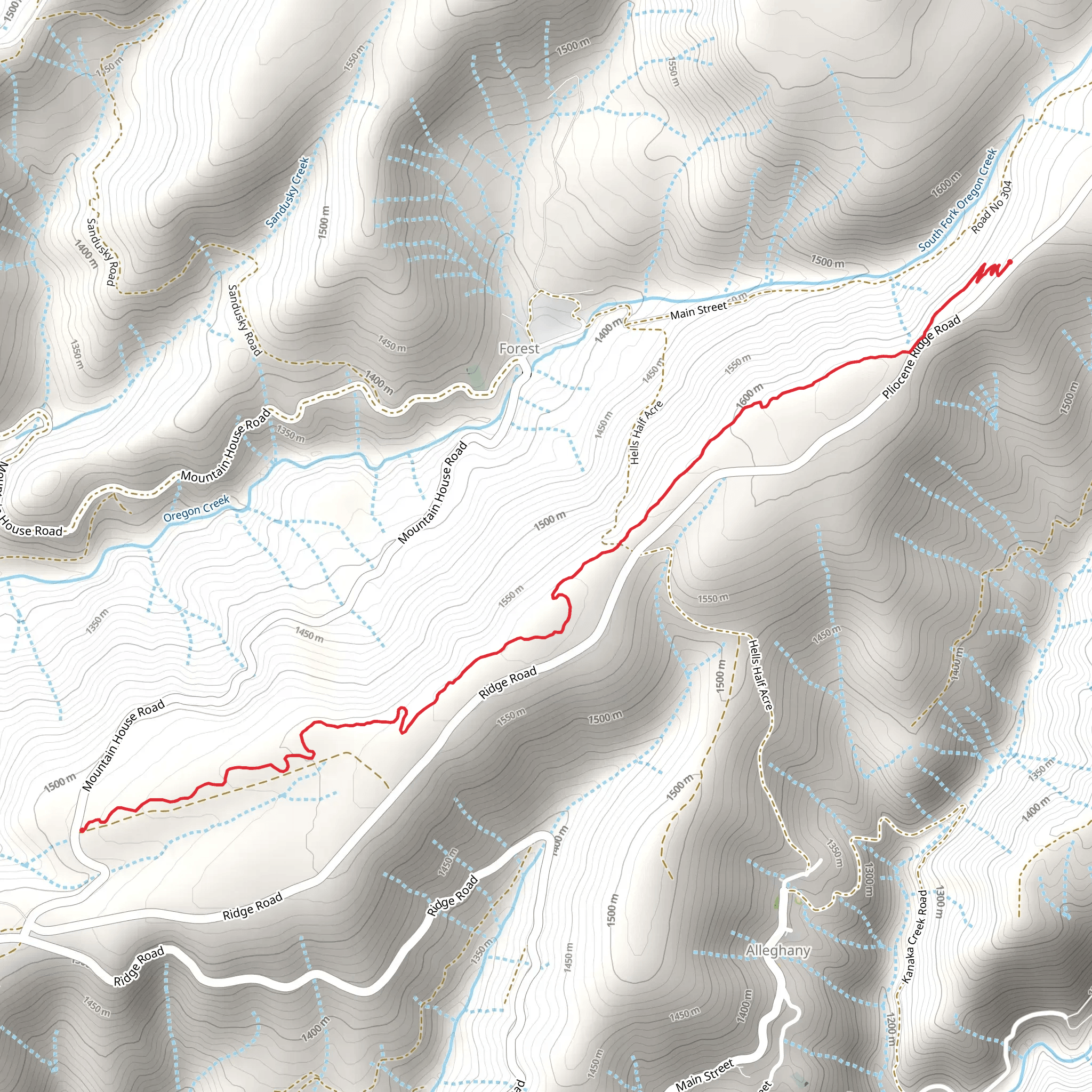 Pliocene Ridge Trail mobile static map