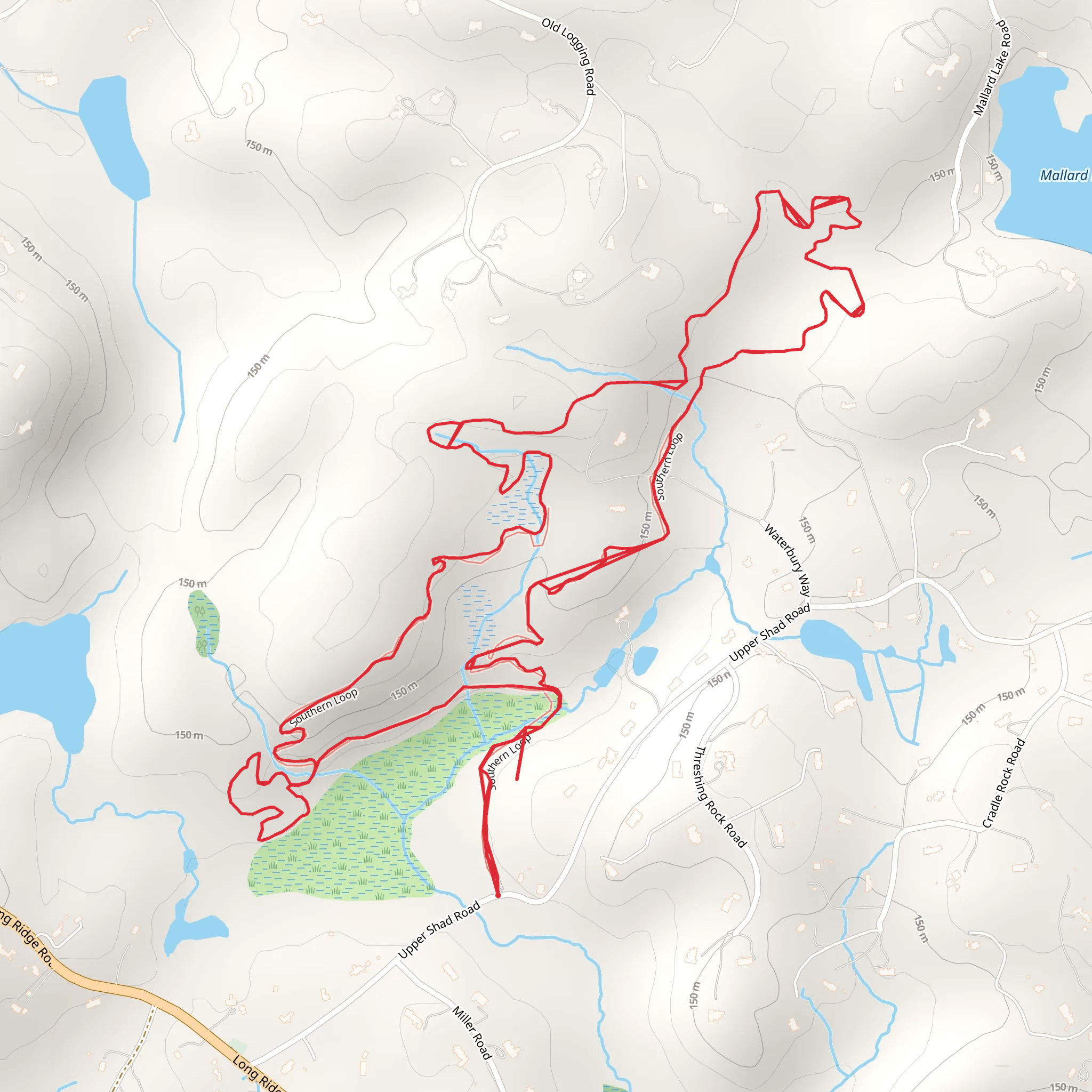 Great Hill and Mallard Lake Loop Trail mobile static map