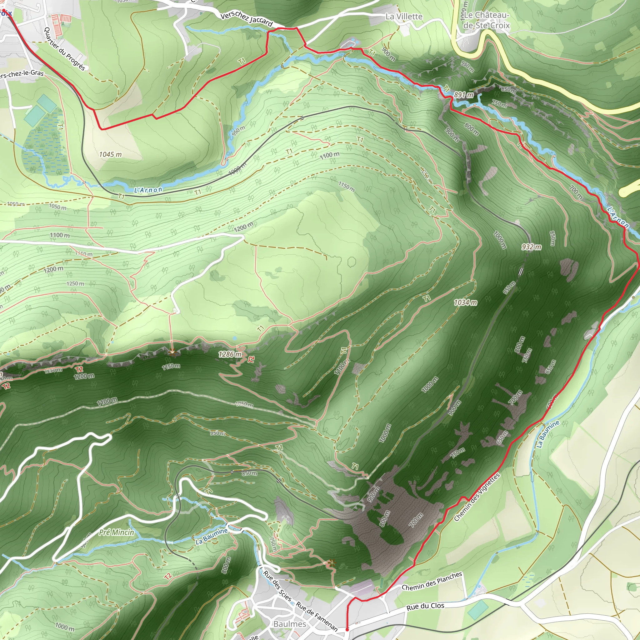 Chemin des Gorges de Covatannaz mobile static map