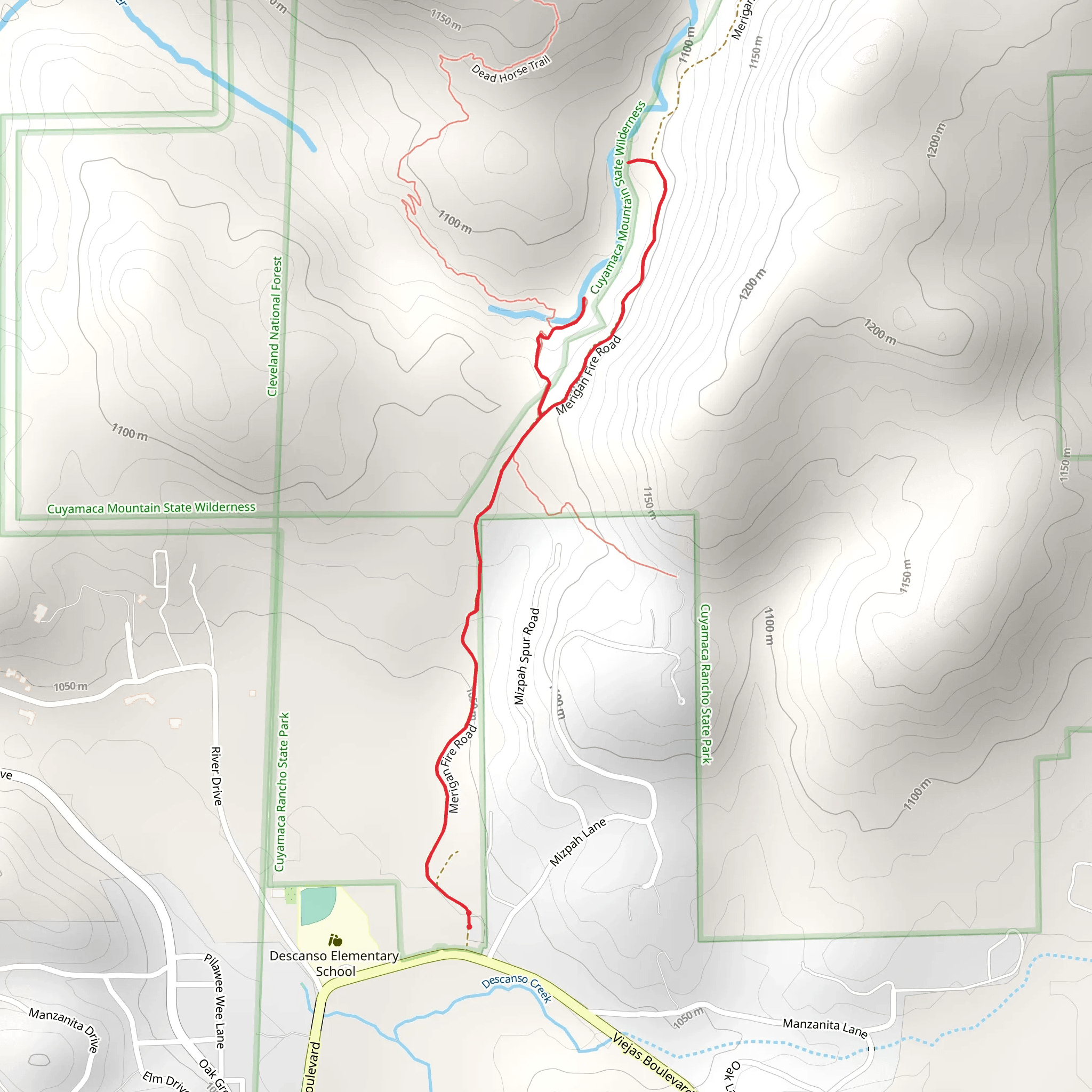 Dead Horse Trail and Merigan Fire Road Walk mobile static map