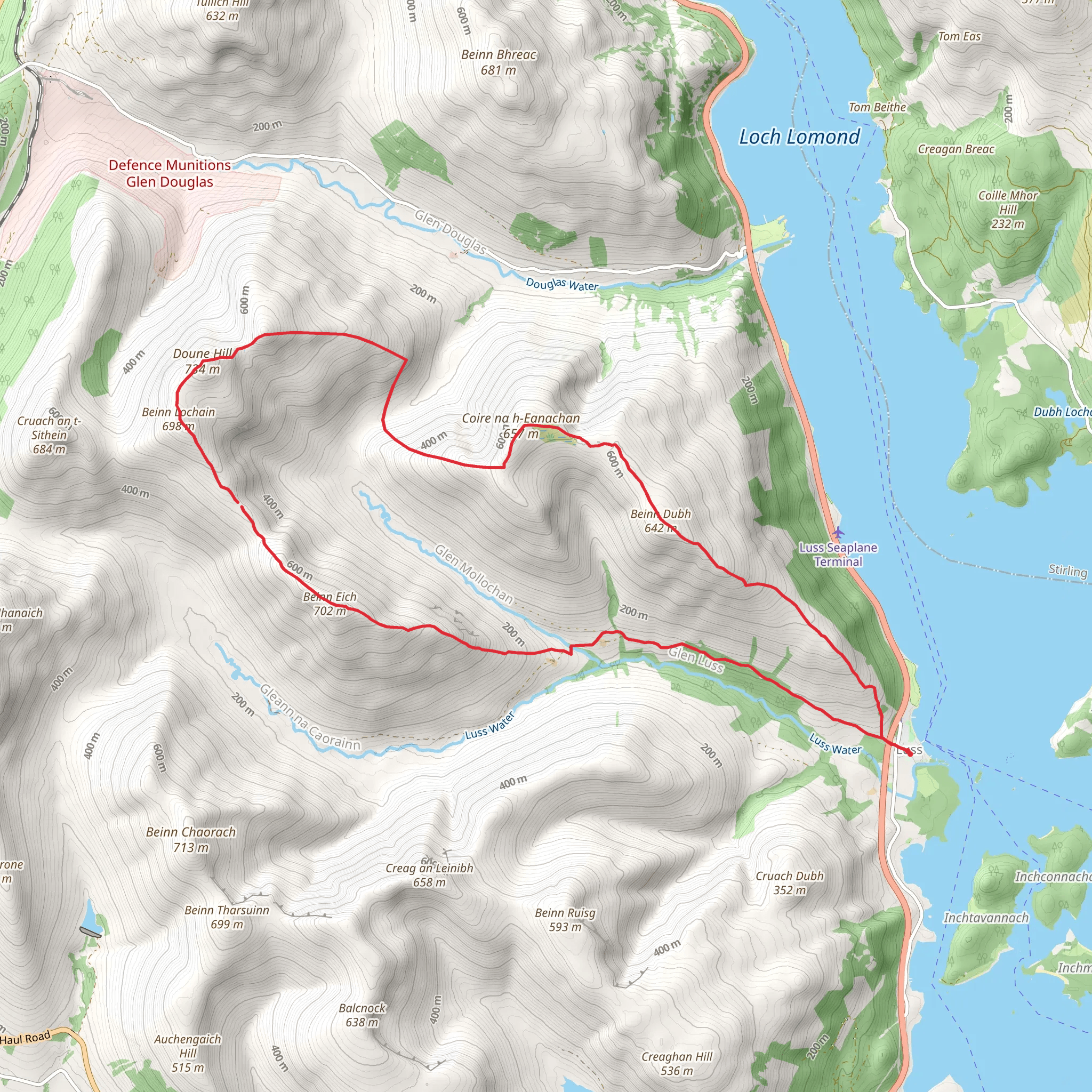 Doune Hill and Beinn Eich Loop mobile static map