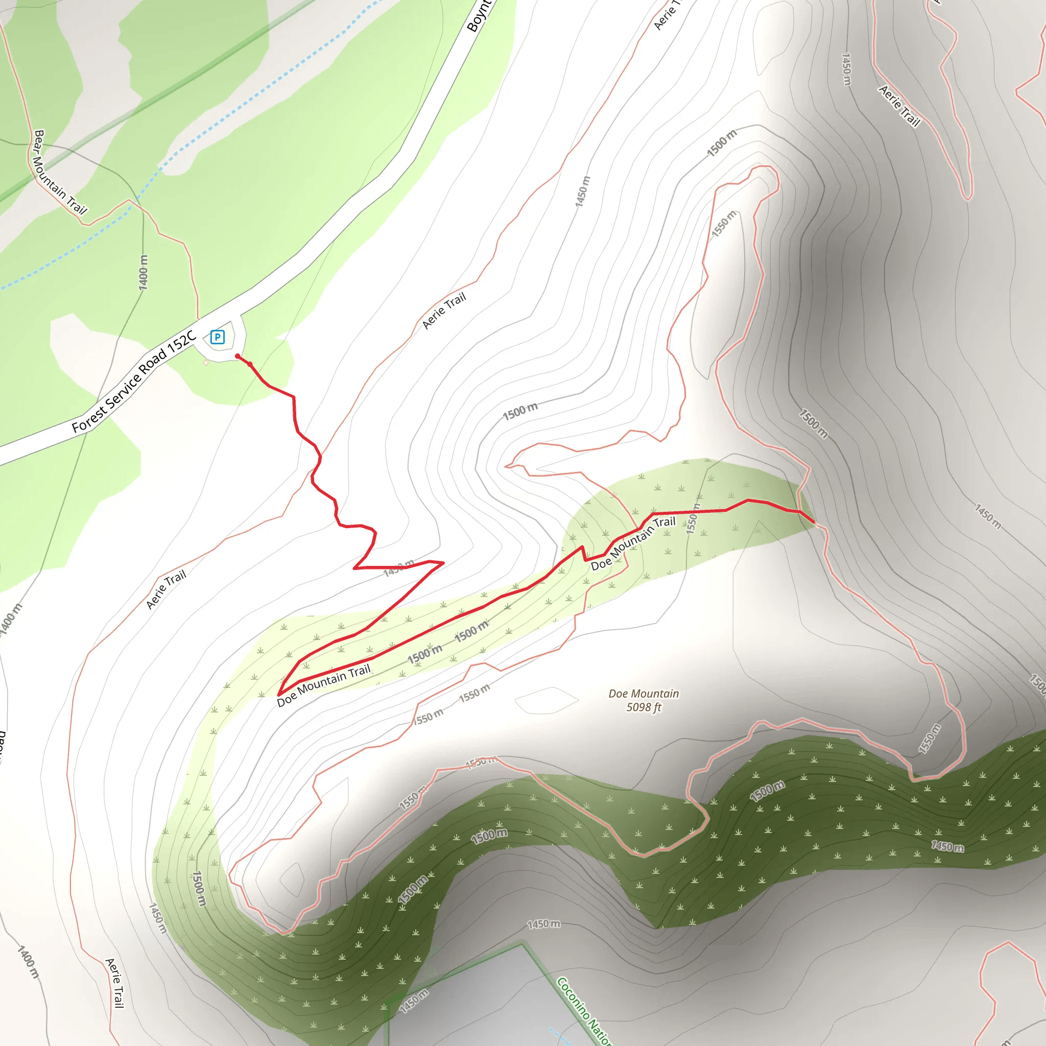 Doe Mountain Trail mobile static map