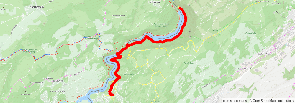 Au fil du Doubs stage 5 Map